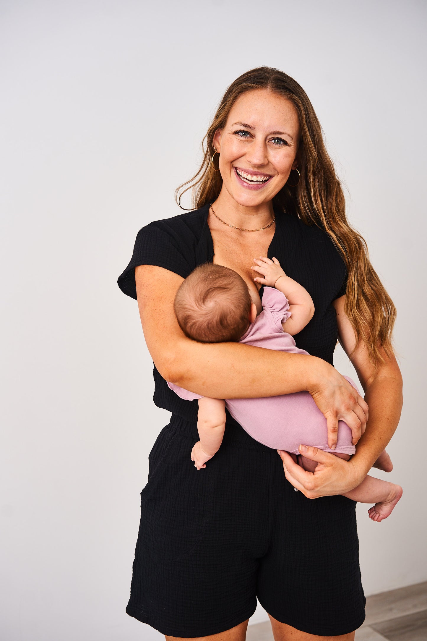Latched Mama Coastline Cotton Nursing Top & Shorts Set - Final Sale