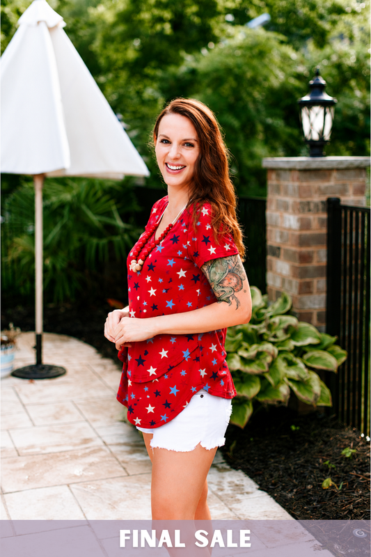Latched Mama Stars & Hearts Boyfriend Nursing Tee - Final Sale