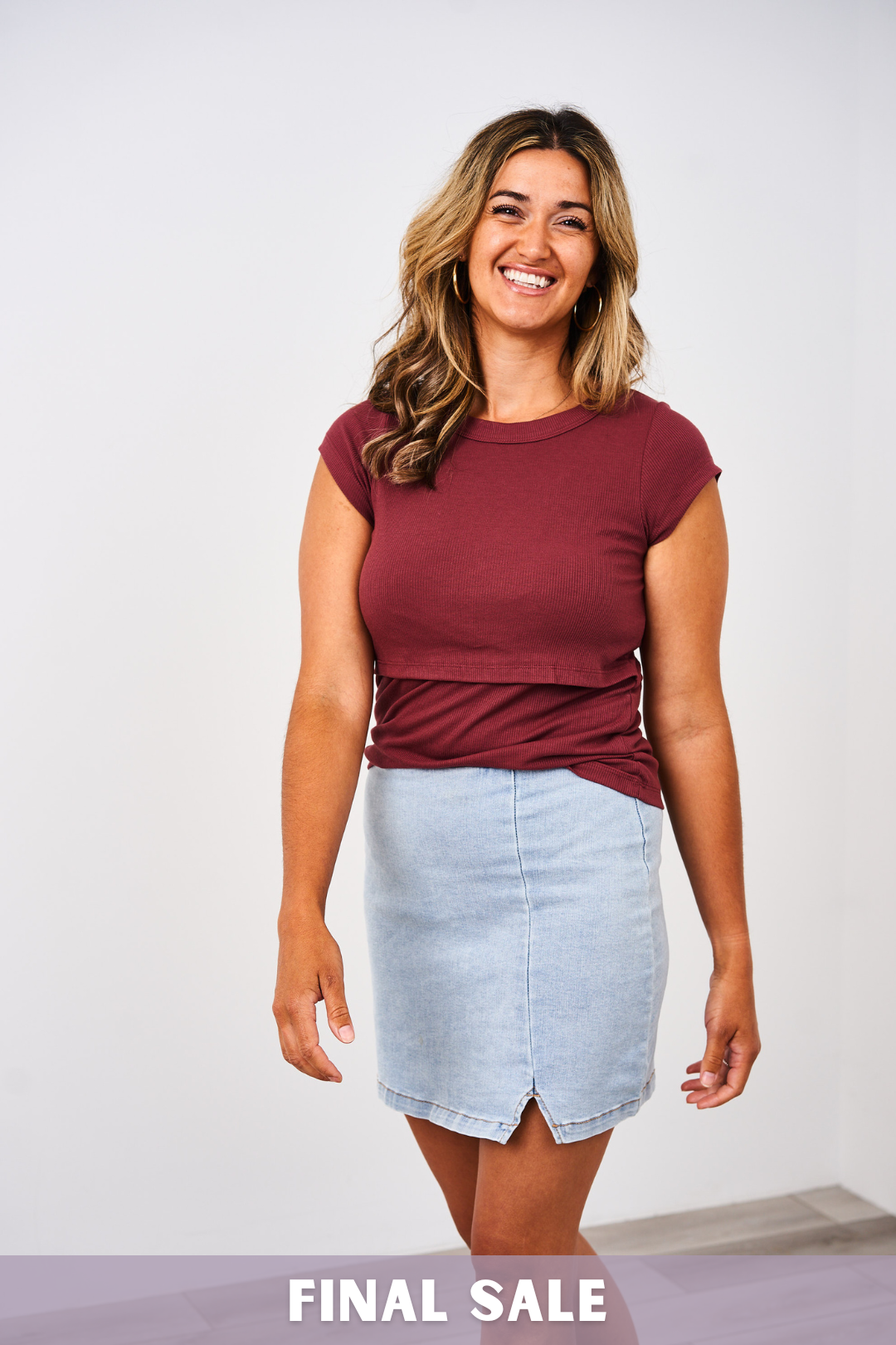 Latched Mama Ribbed Cap Sleeve Nursing Tee - Final Sale