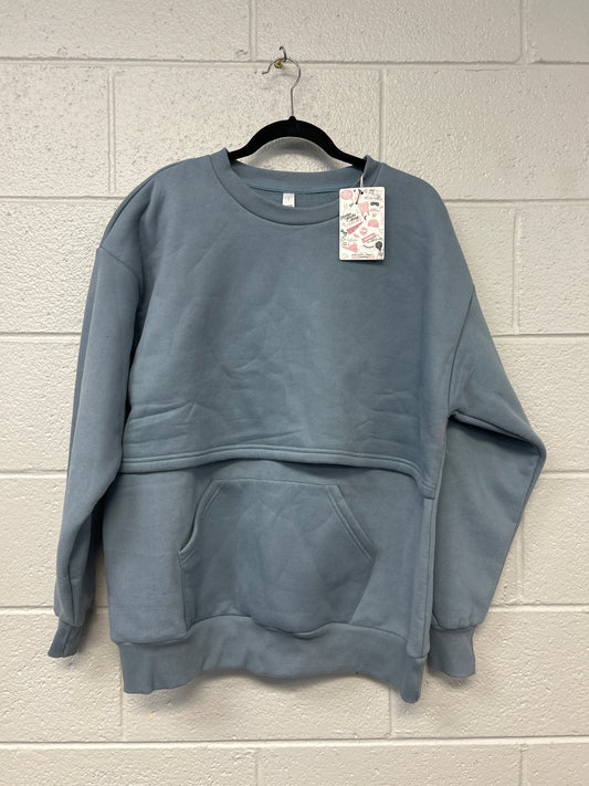 Outlet 7230 - Latched Mama Snuggle-Up Nursing Sweatshirt - BLUE GREY - Large