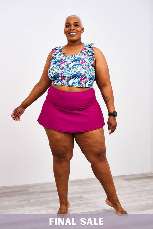 Latched Mama Ruffle Nursing Swim Crop Top - Final Sale