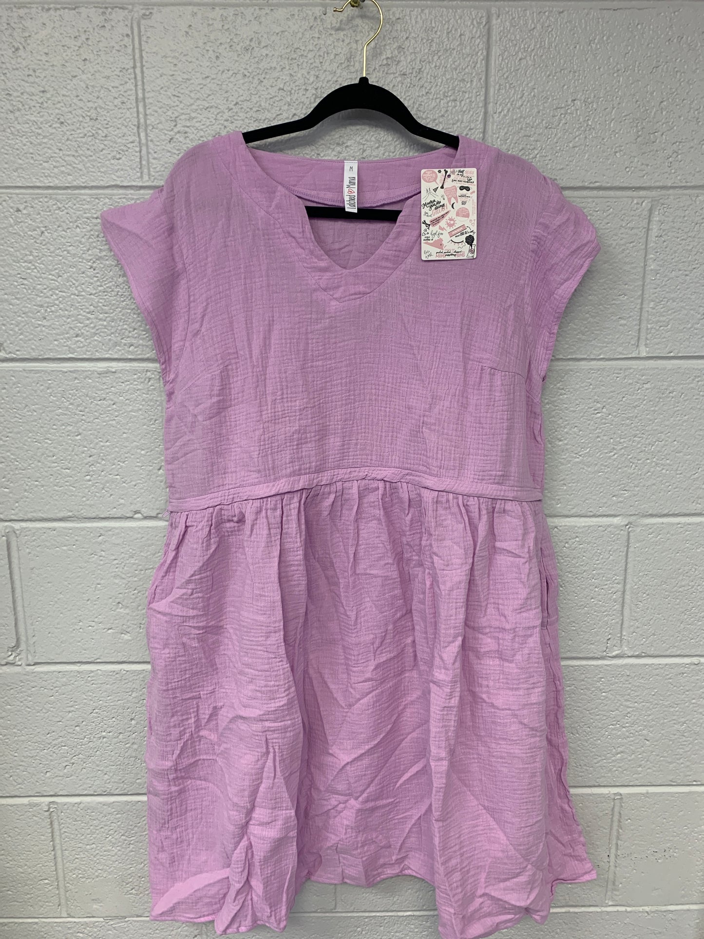 Outlet 7176 - Latched Mama Coastline Cotton Zip Nursing Dress - Wisteria - Medium