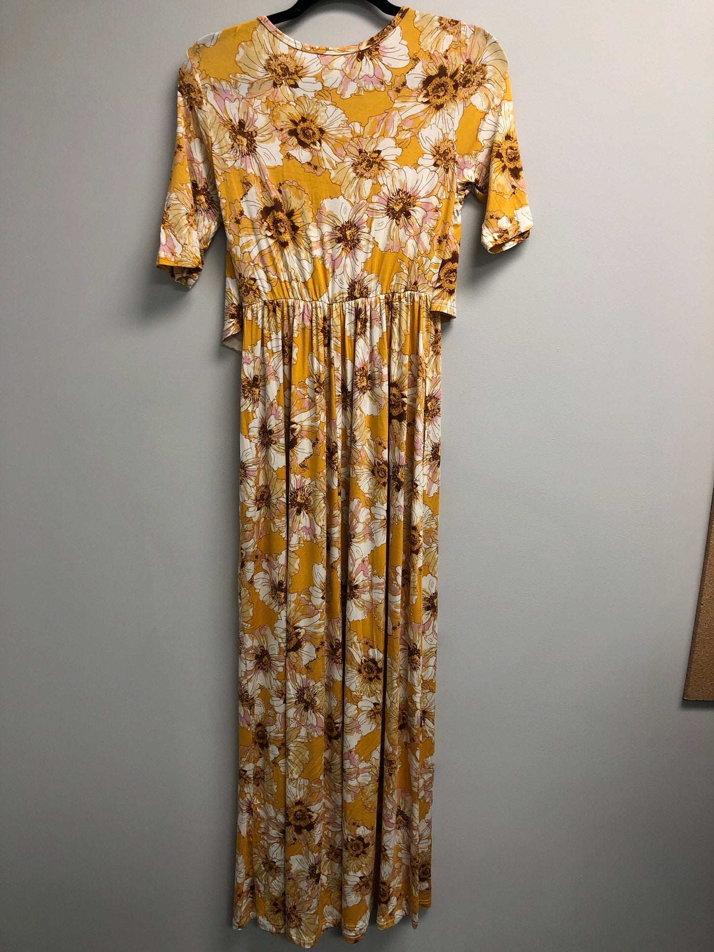 Outlet 6615 - Latched Mama Front Knot Nursing Maxi Dress - Flaxen Floral - Small