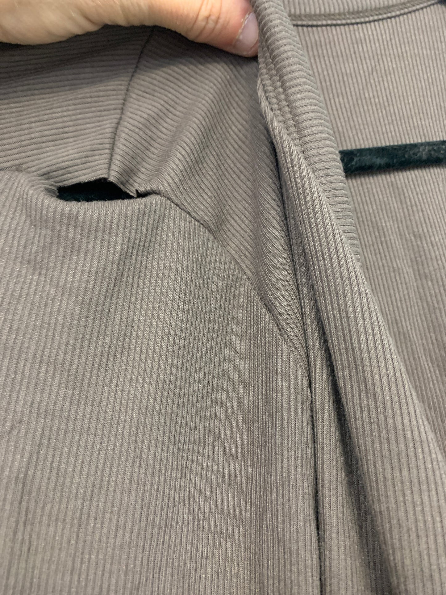 Outlet 7197 - Latched Mama Ribbed Long Sleeve Nursing Wrap Top - Brown - 1X