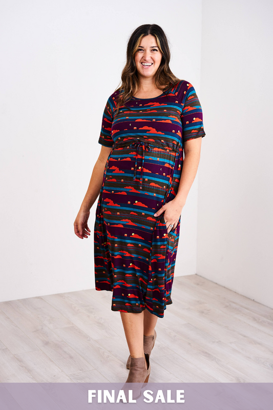 Latched Mama Drawstring Midi Nursing Dress - Final Sale