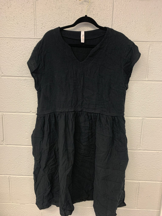 Outlet 7175 - Latched Mama Coastline Cotton Zip Nursing Dress - Black - Large