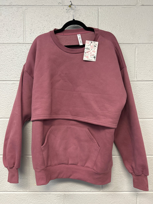 Outlet 7235 - Latched Mama Snuggle-Up Nursing Sweatshirt - Berry - 1X