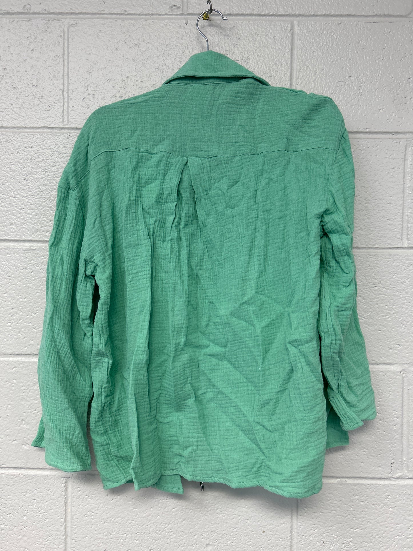 Outlet 7168 - Latched Mama Coastline Cotton Button Up Nursing Shirt - SEAFOAM - Extra Small