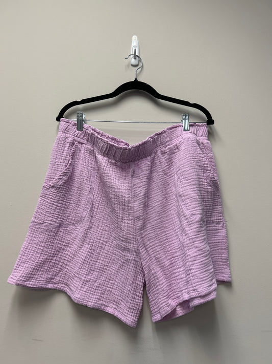 Outlet 7300 - Latched Mama Coastline Cotton Shorts - WISTERIA - 1X