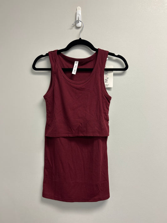Outlet 7177 - Latched Mama Ribbed Nursing Tank - WINE - Extra Extra Small