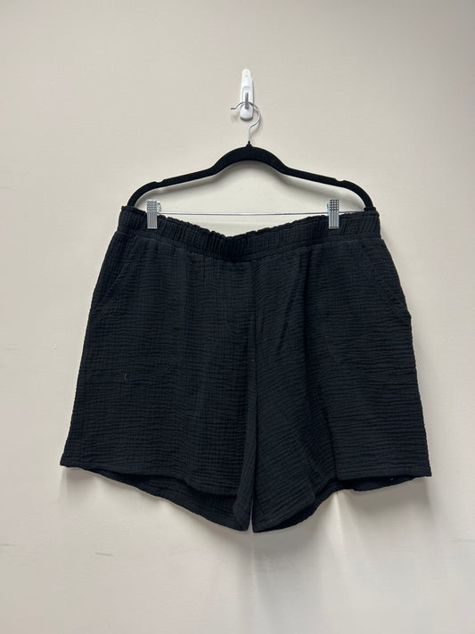 Outlet 7302 - Latched Mama Coastline Cotton Shorts - BLACK - 1X