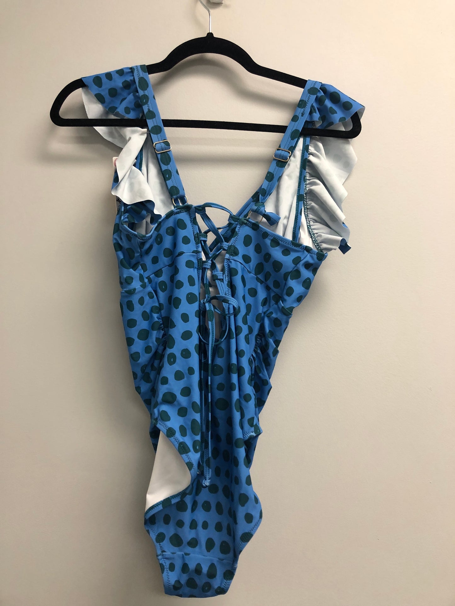 Outlet 6997 - Latched Mama Lace Up Nursing Swim One Piece - Final Sale - Teal Surf - Medium