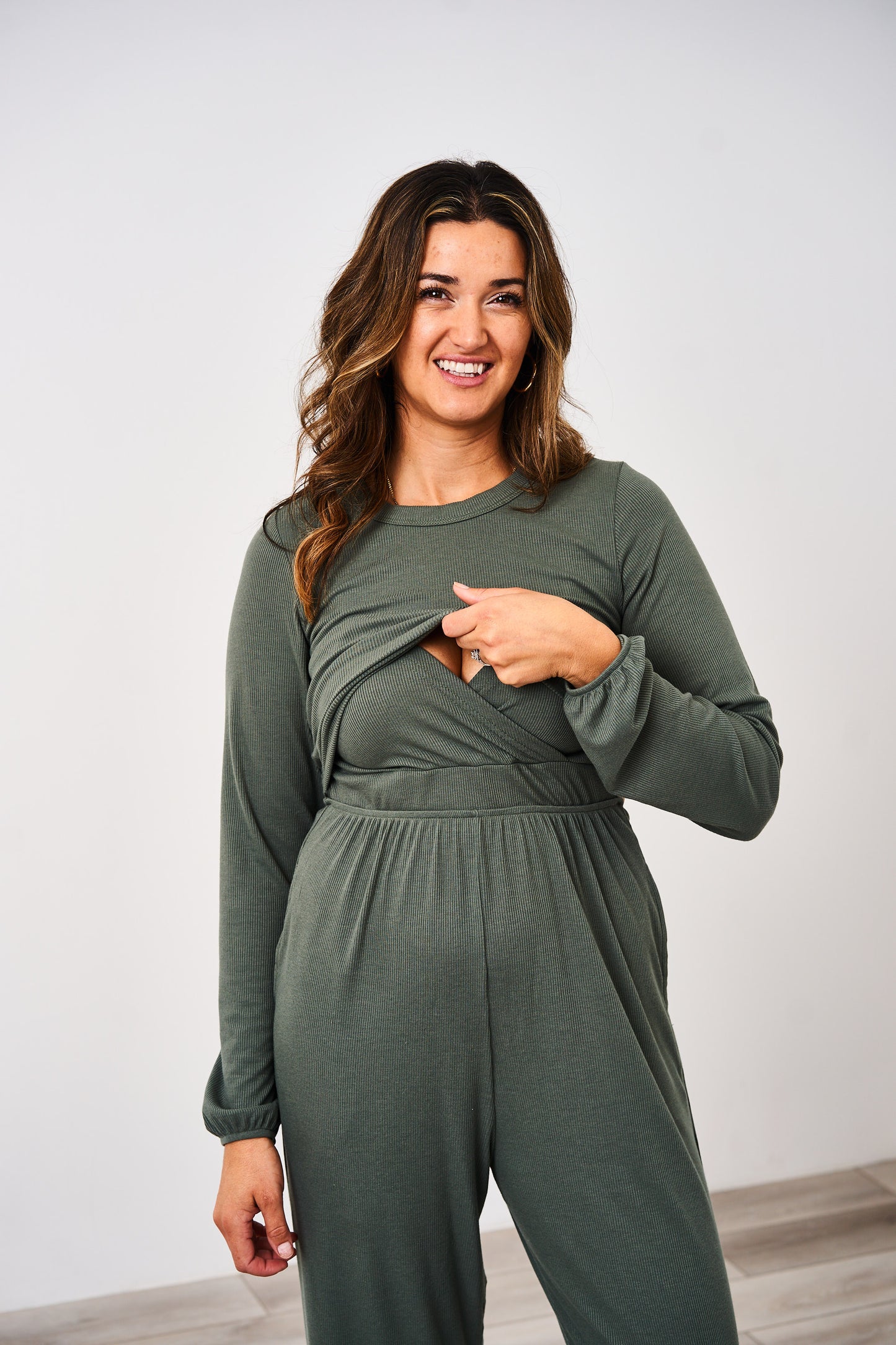 Latched Mama Long Sleeve Ribbed Nursing Jumper - Final Sale
