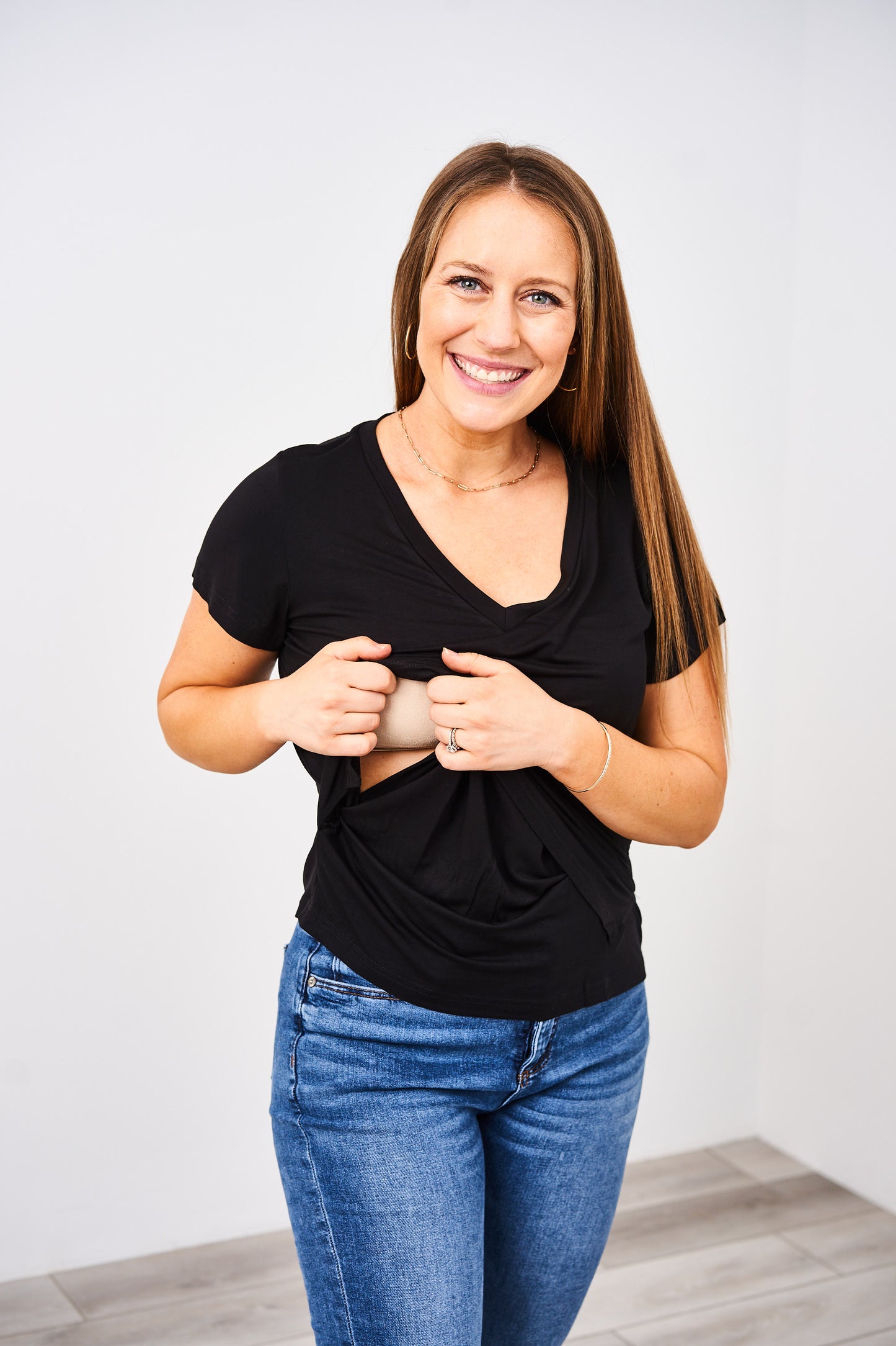 Latched Mama Go-To V-Neck Nursing Tee- Final Sale