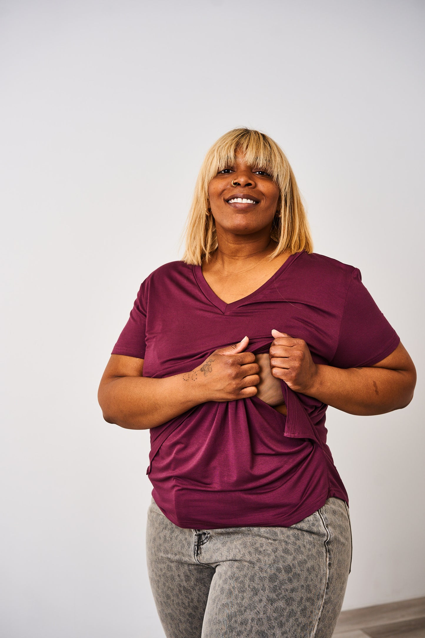 Latched Mama Go-To V-Neck Nursing Tee- Final Sale