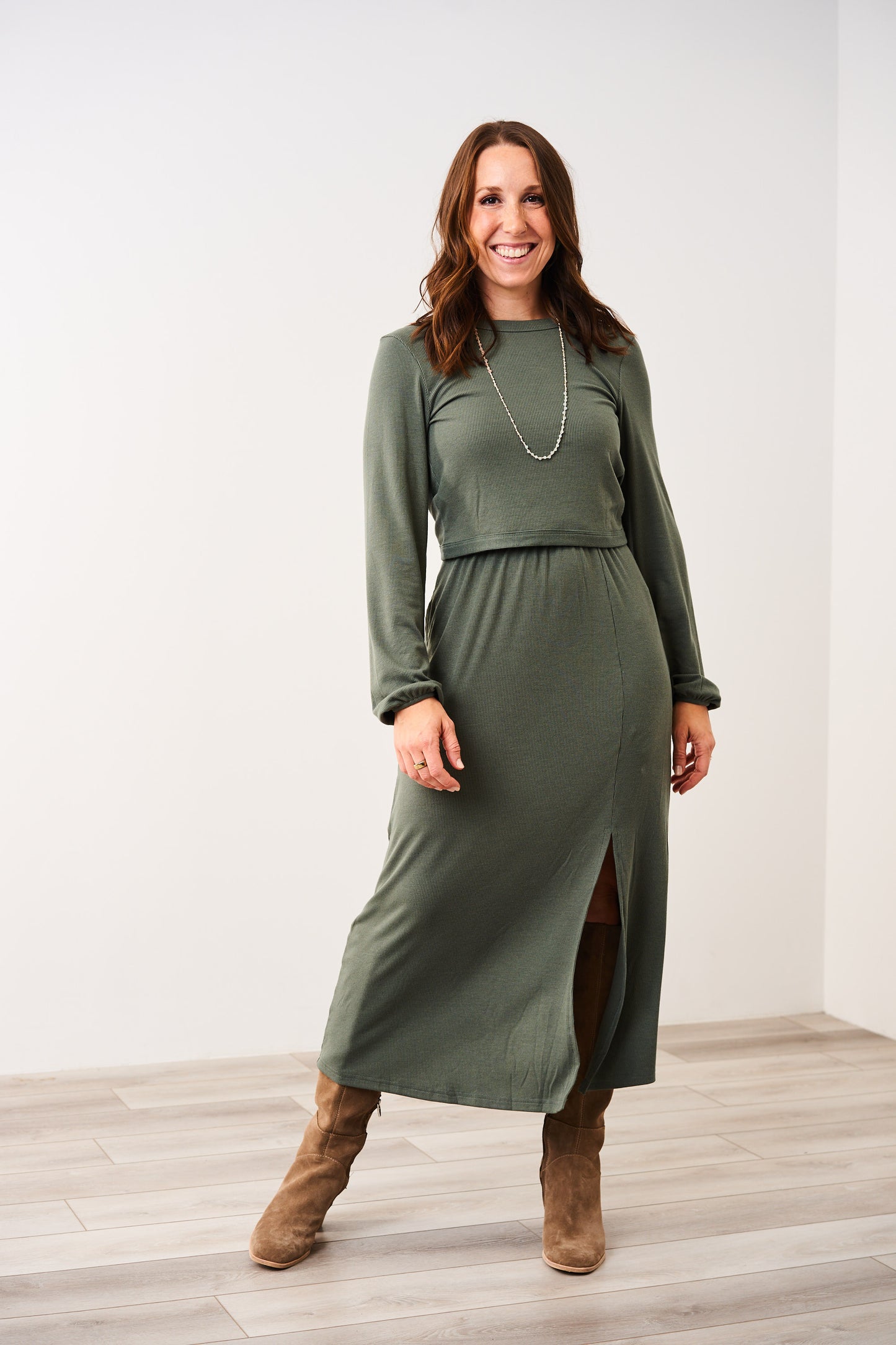 Latched Mama Ribbed Long Sleeve Nursing Wrap Top