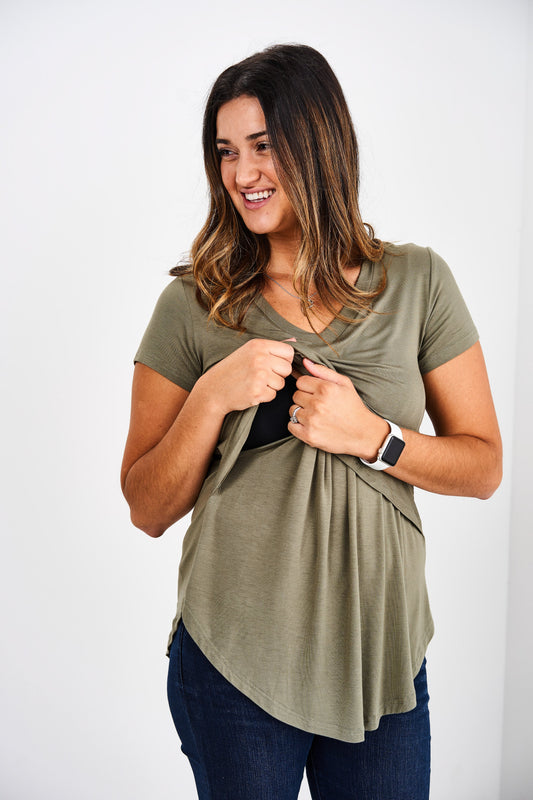 V-Neck Boyfriend Nursing Tee