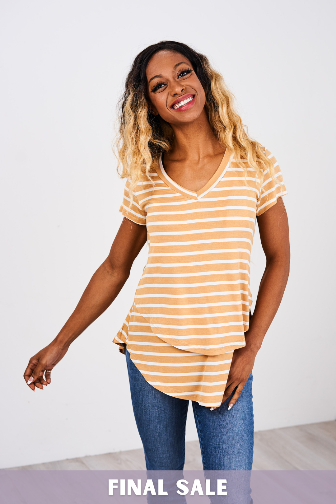 Printed V Neck Boyfriend Nursing Tee Final Sale Latched Mama