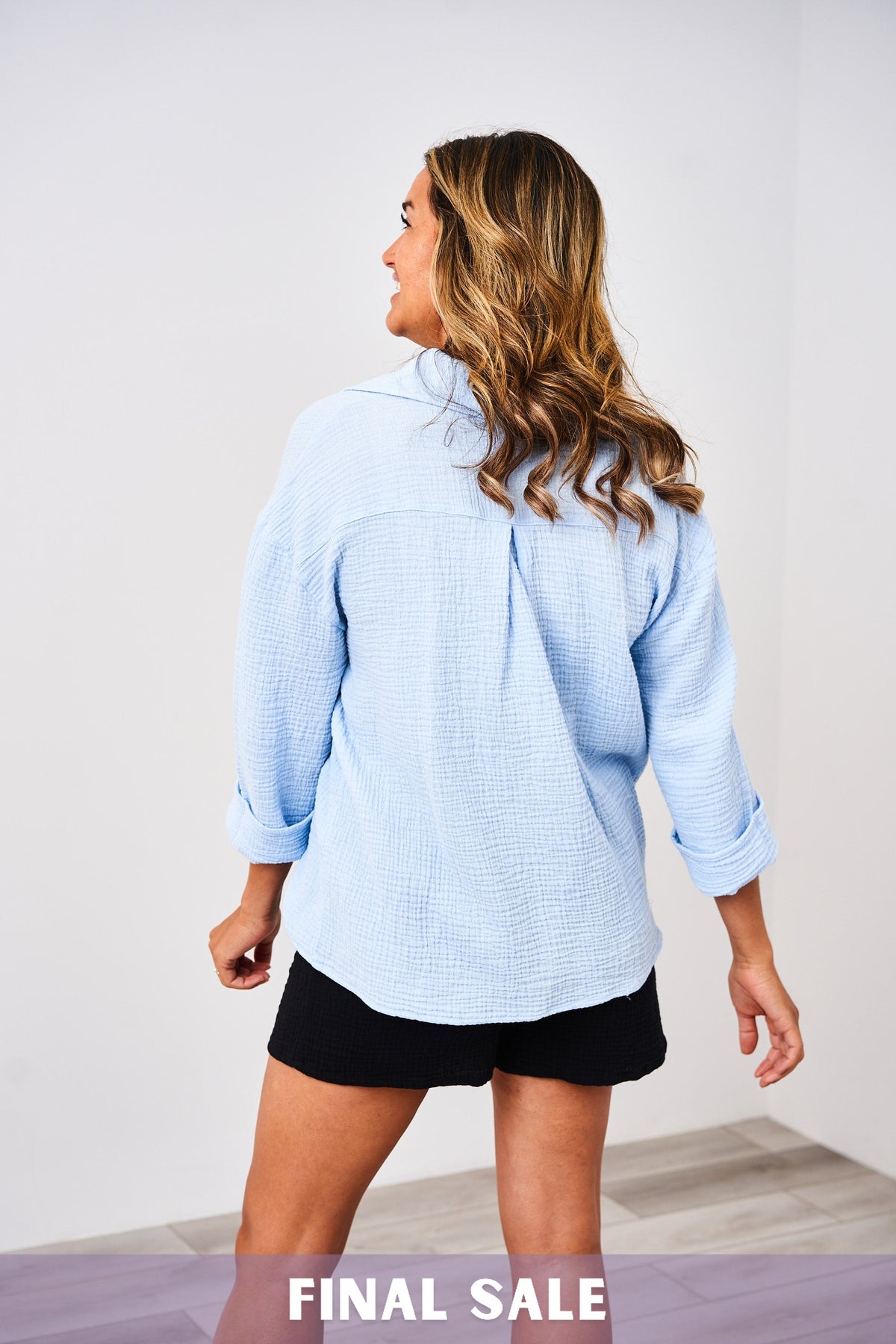 Latched Mama Coastline Cotton Button Up Nursing Shirt - Final Sale