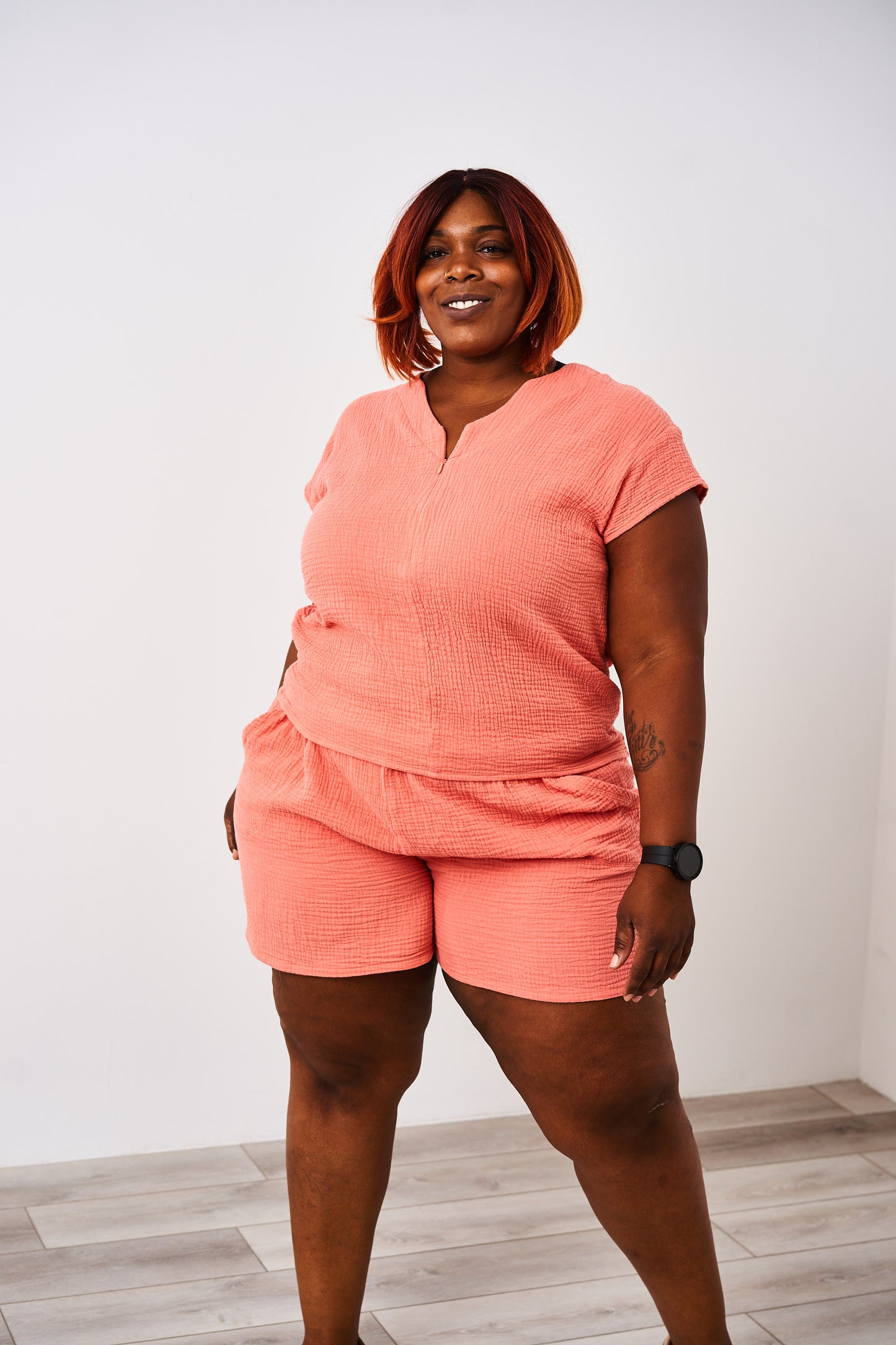 Latched Mama Coastline Cotton Nursing Top & Shorts Set - Final Sale