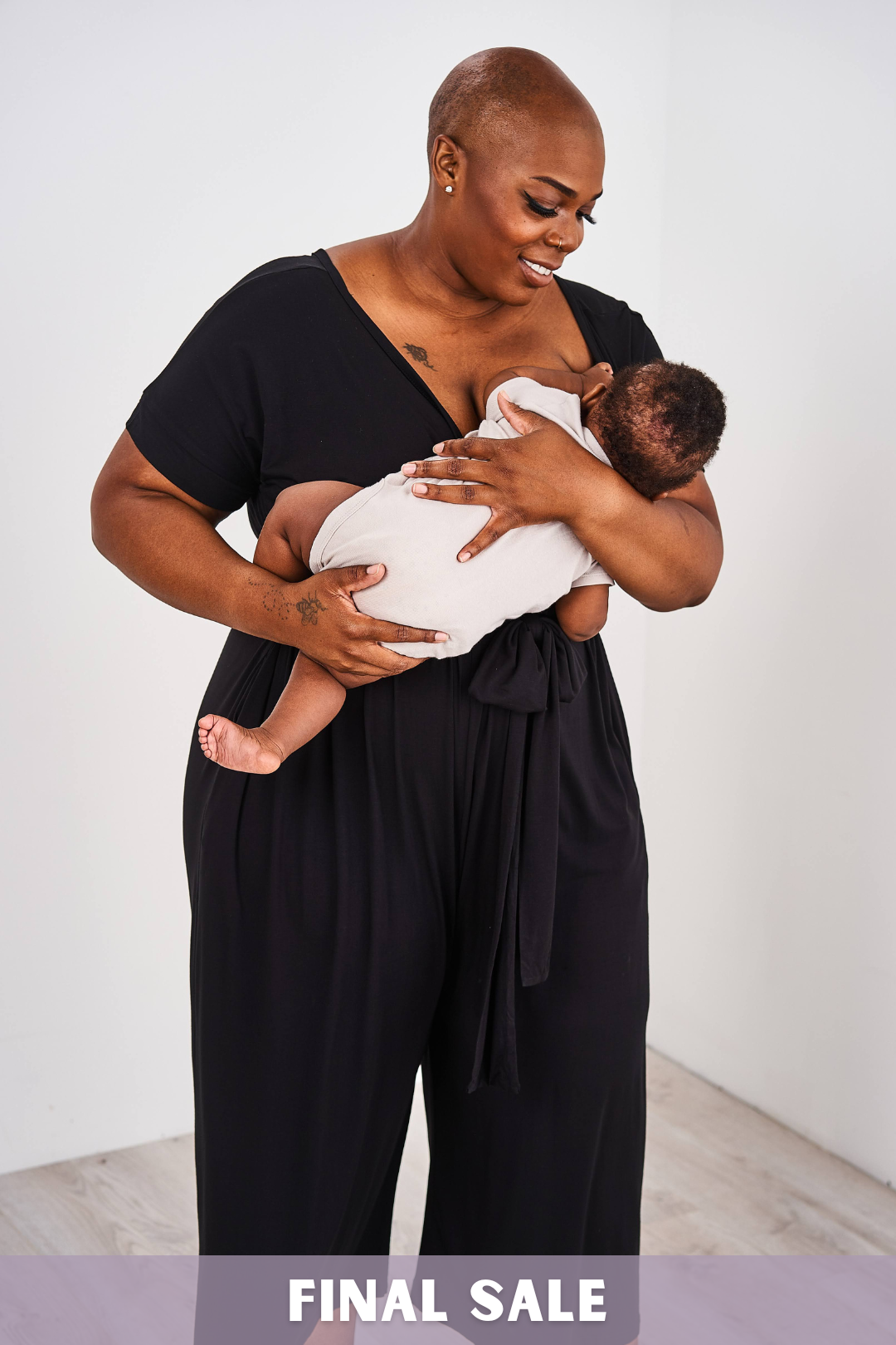 Latched Mama V-Neck Nursing Jumpsuit- Final Sale