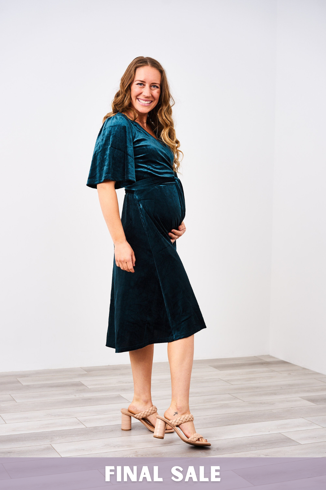 Latched Mama Velour Midi Nursing Dress - Final Sale