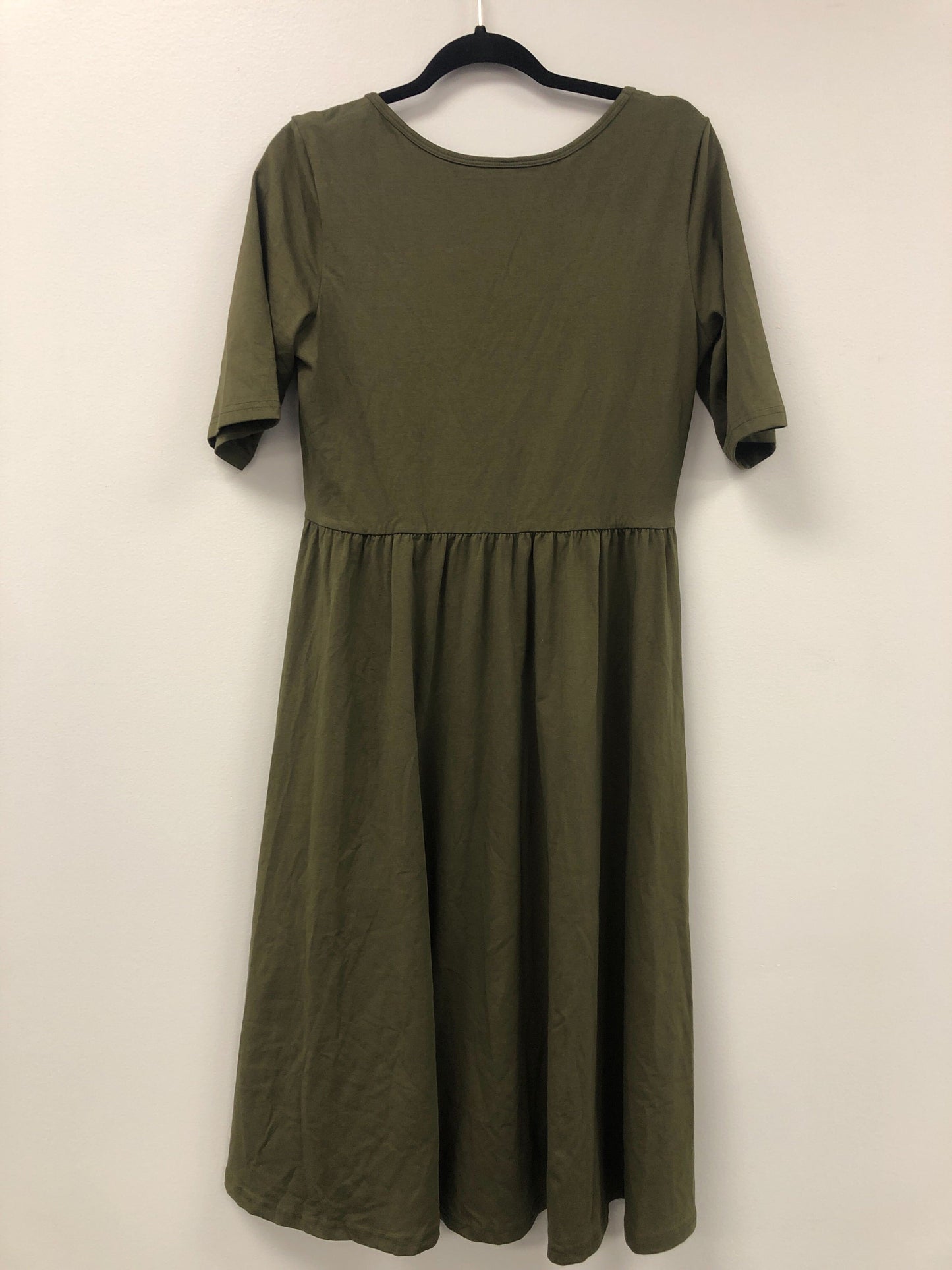 Outlet 5539 - Latched Mama Classic Cotton Nursing Dress - Olive - Large