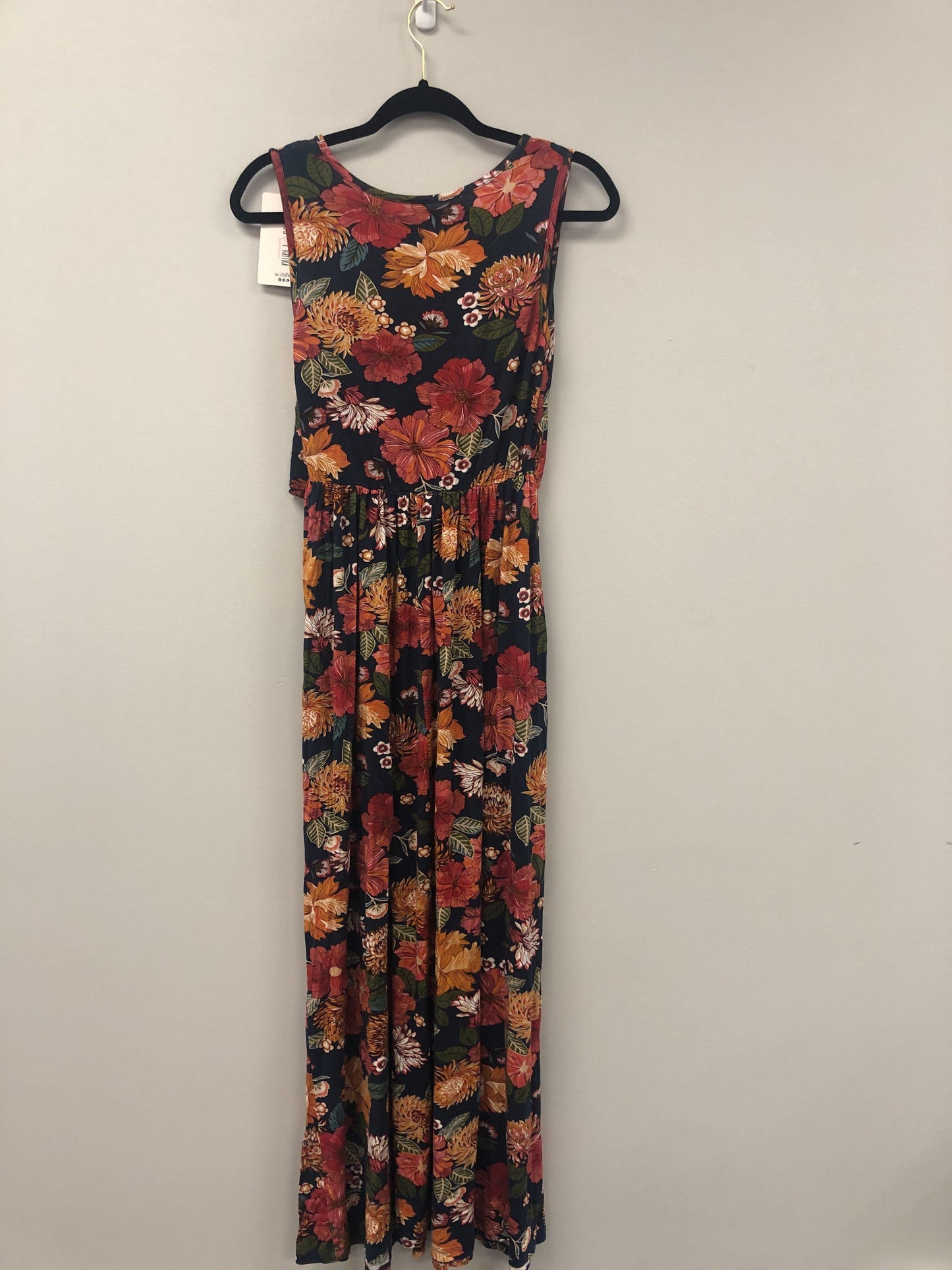 Outlet 5636 - Latched Mama Front Knot Nursing Maxi Dress - Radio Retro - Small