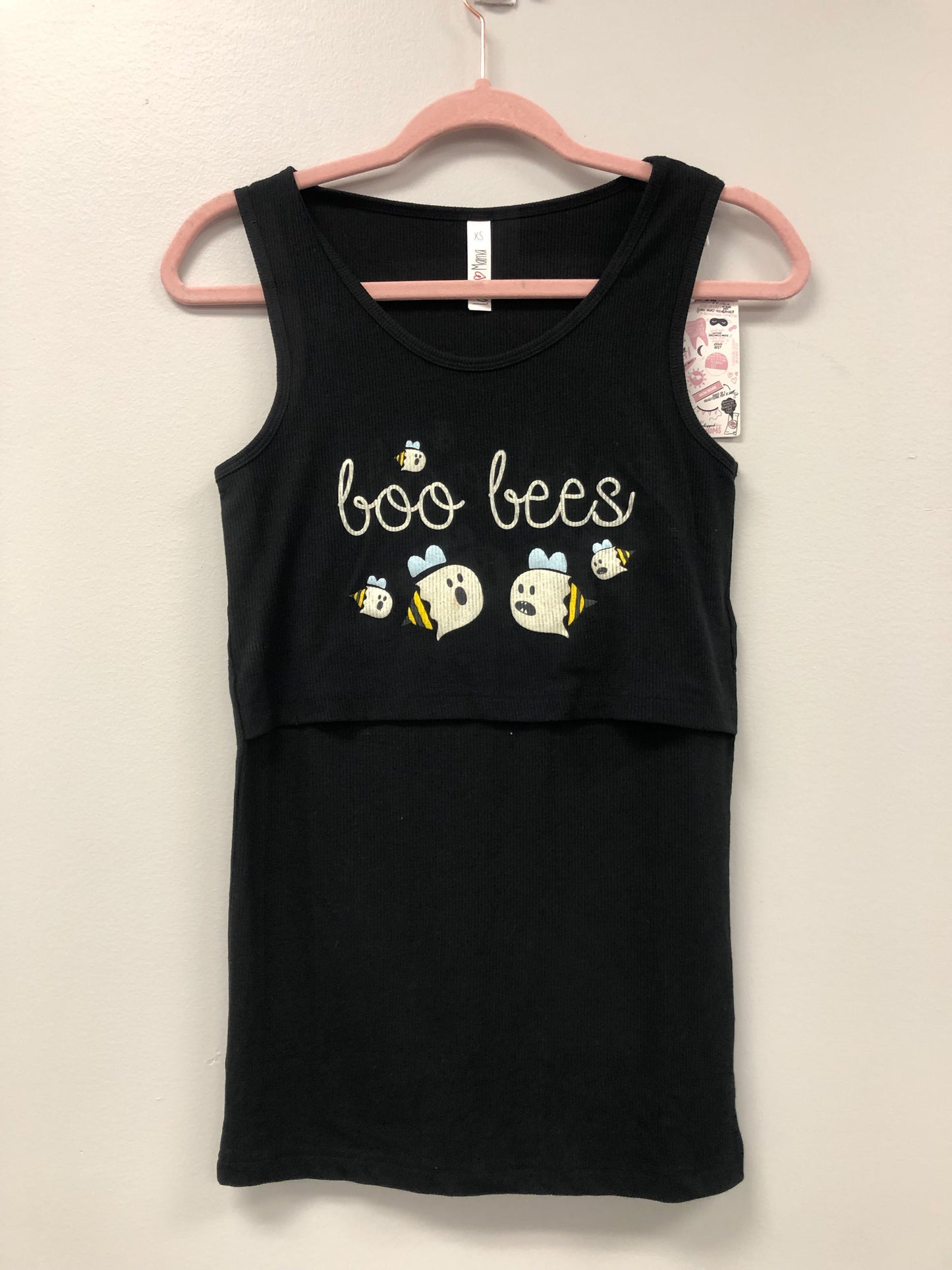 Outlet 5950 - Latched Mama Ribbed Nursing Tank - Glow Boo-Bees - Extra Small