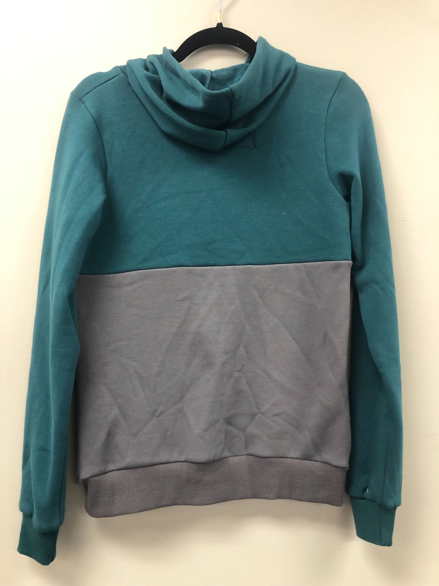 Outlet 5511 - Latched Mama Trailblazer Nursing Hoodie - Heather Grey/ Teal - Extra Extra Small