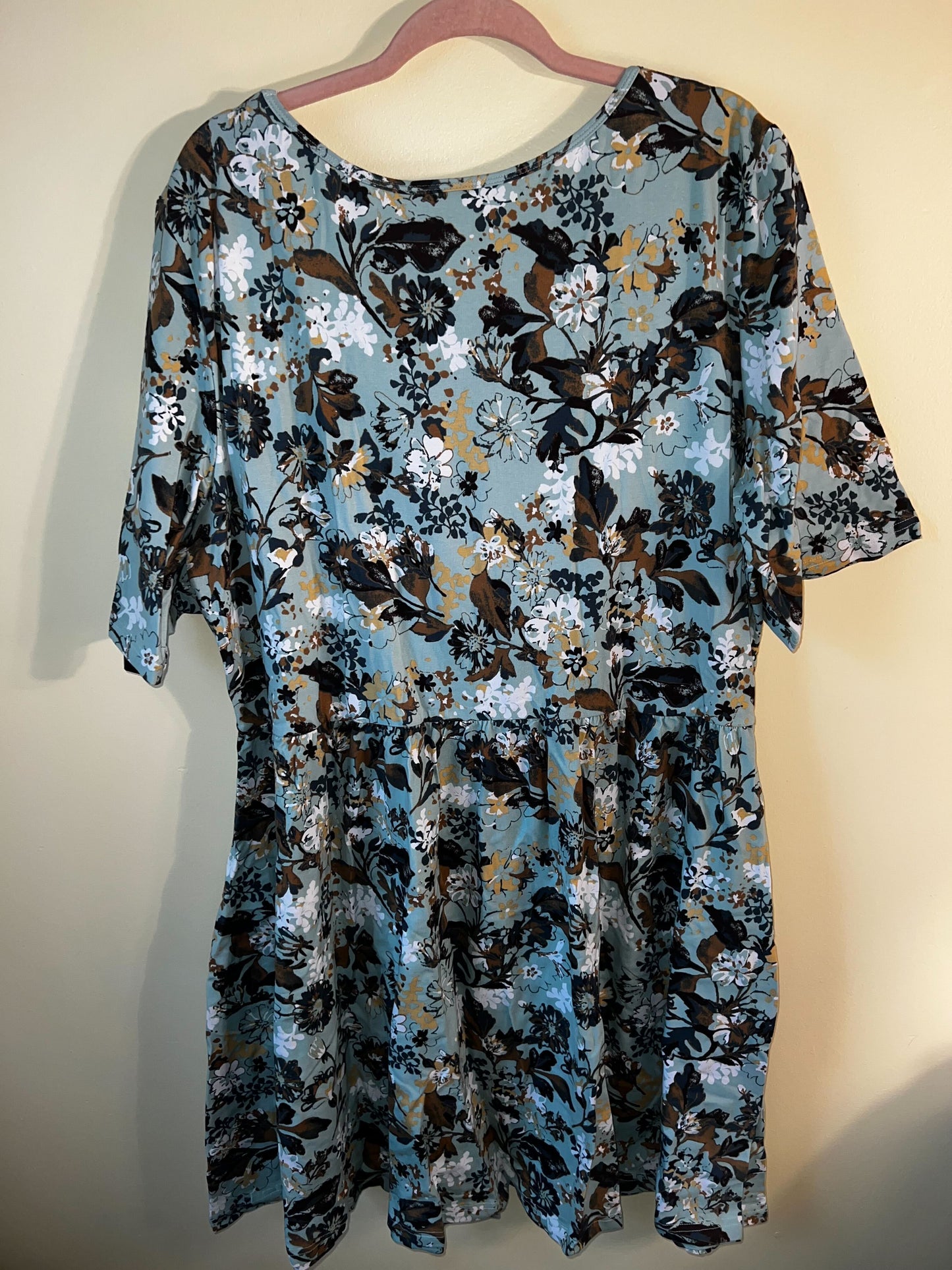 Outlet 5770 - Latched Mama Simple Cotton Nursing Dress - Freshwater - 3X