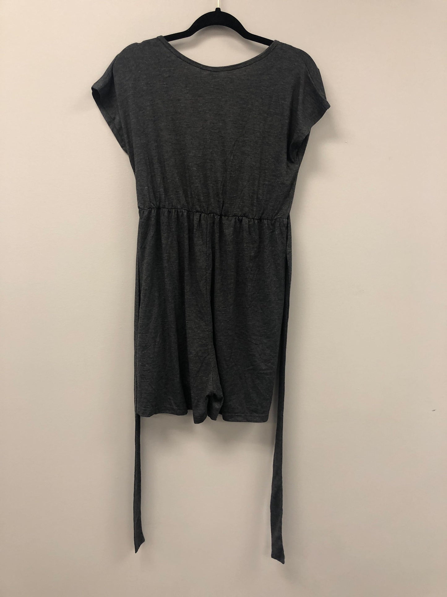 Outlet 5888 - Latched Mama Short V-Neck Nursing Jumpsuit - Dark Charcoal - Large