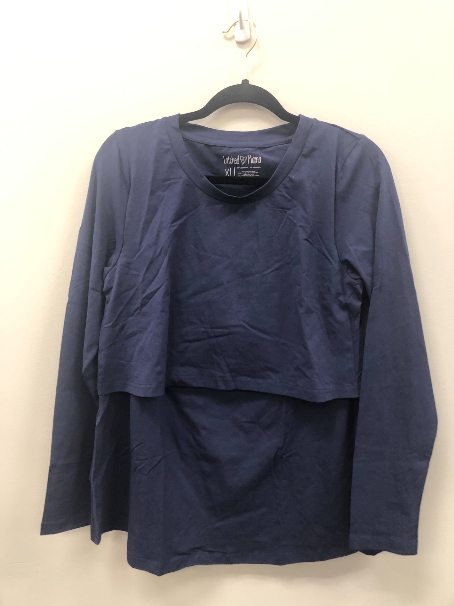 Outlet 5968 - Latched Mama Long Sleeve Cotton Swing Tee - Navy - Extra Large
