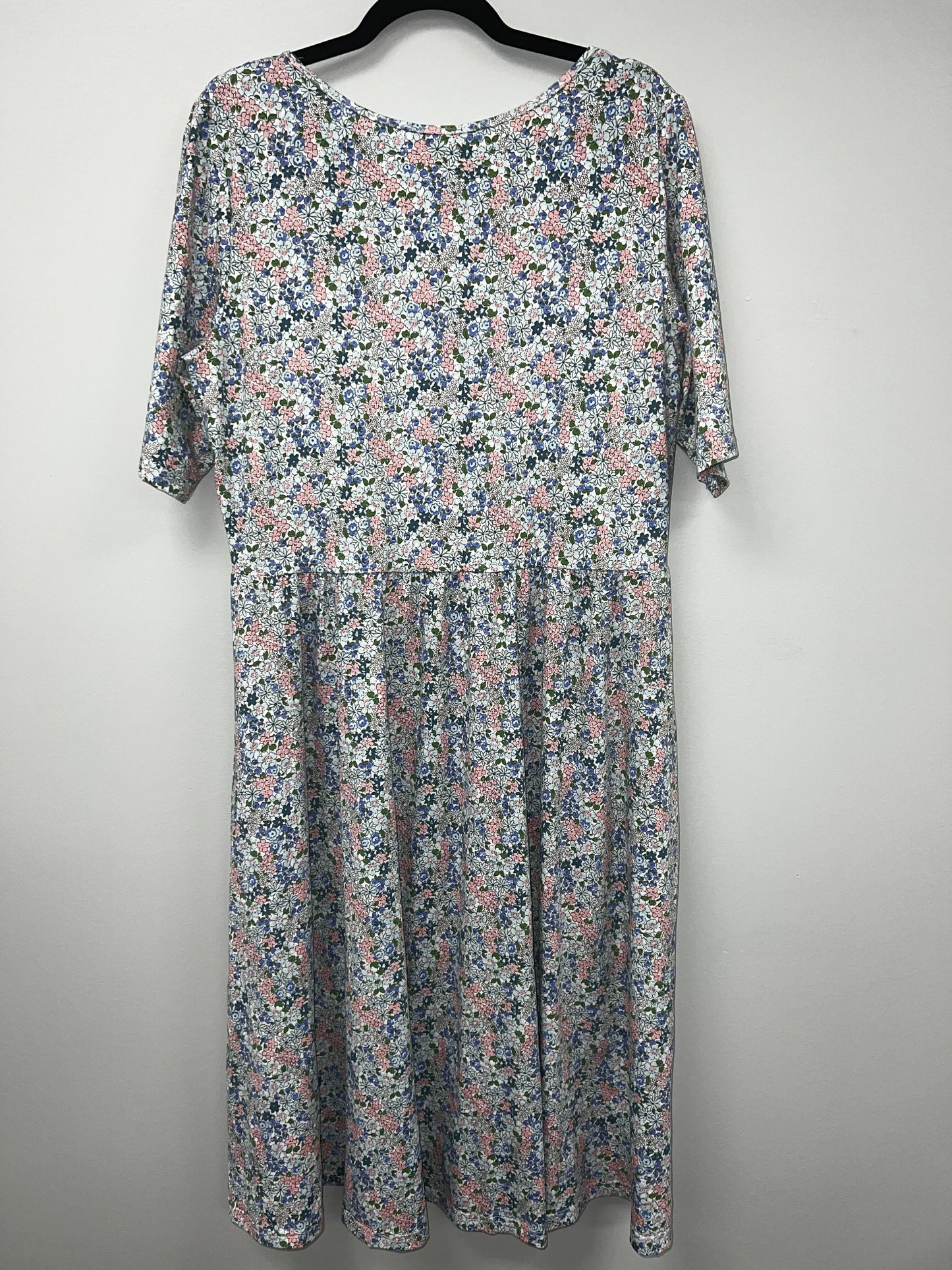 Outlet 5682 - Latched Mama Classic Cotton Nursing Dress - Periwinkle Oasis - 1X