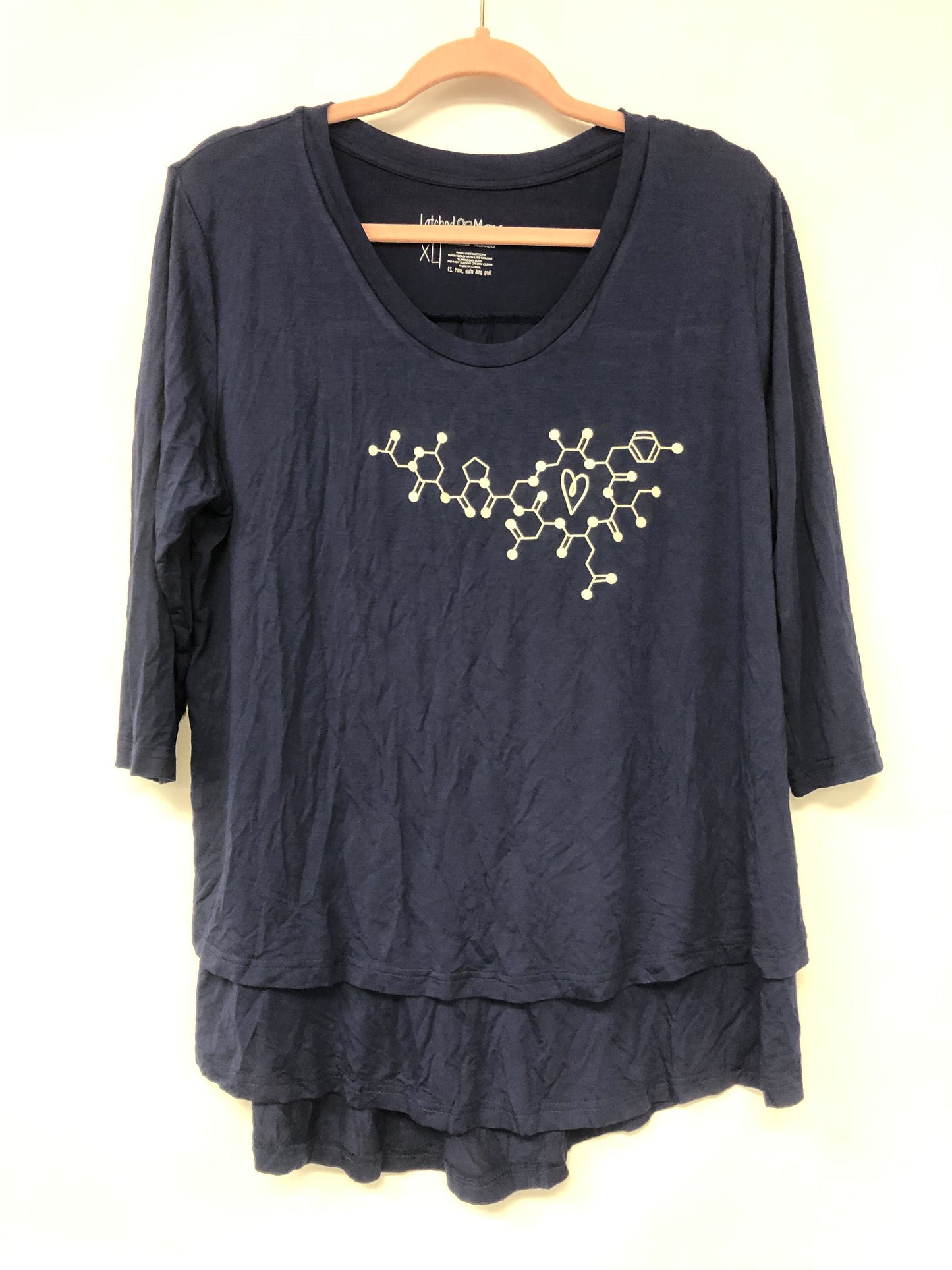 Outlet 6137 - Latched Mama Oxytocin Scoop Neck Nursing Top - Navy - Extra Large