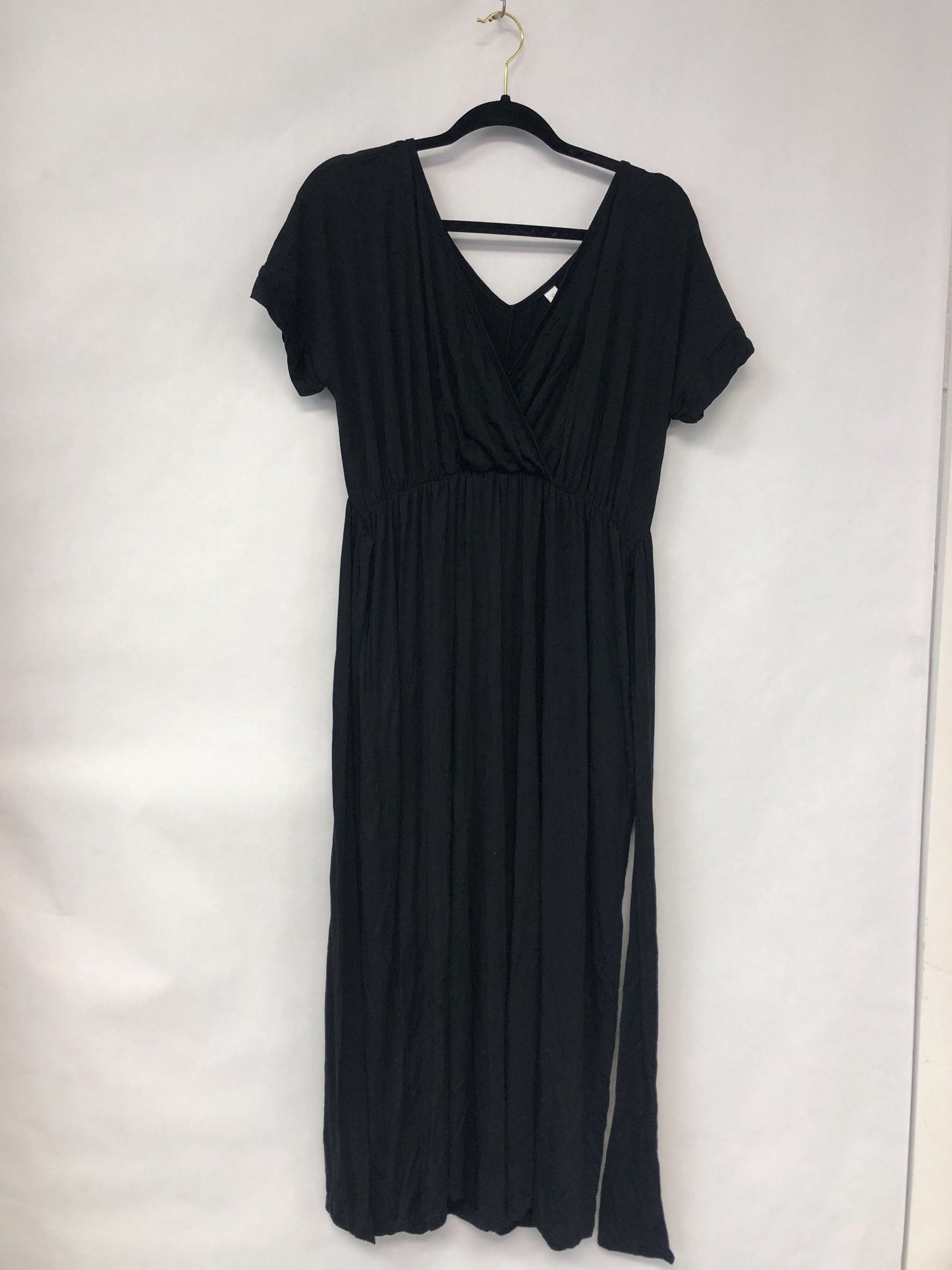 Outlet 6268 - Latched Mama V-Neck Nursing Jumpsuit - Black - Extra Large