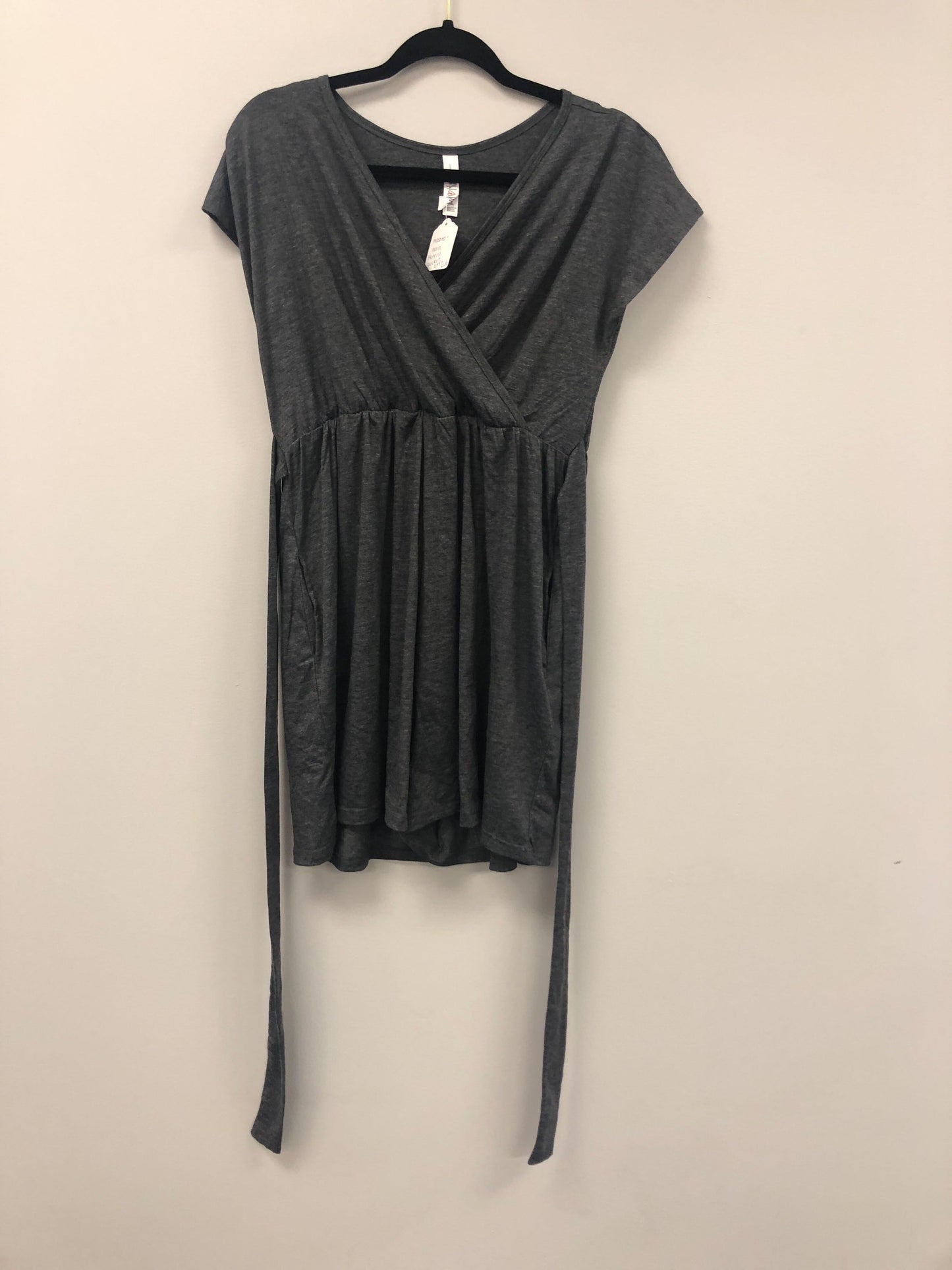 Outlet 5888 - Latched Mama Short V-Neck Nursing Jumpsuit - Dark Charcoal - Large