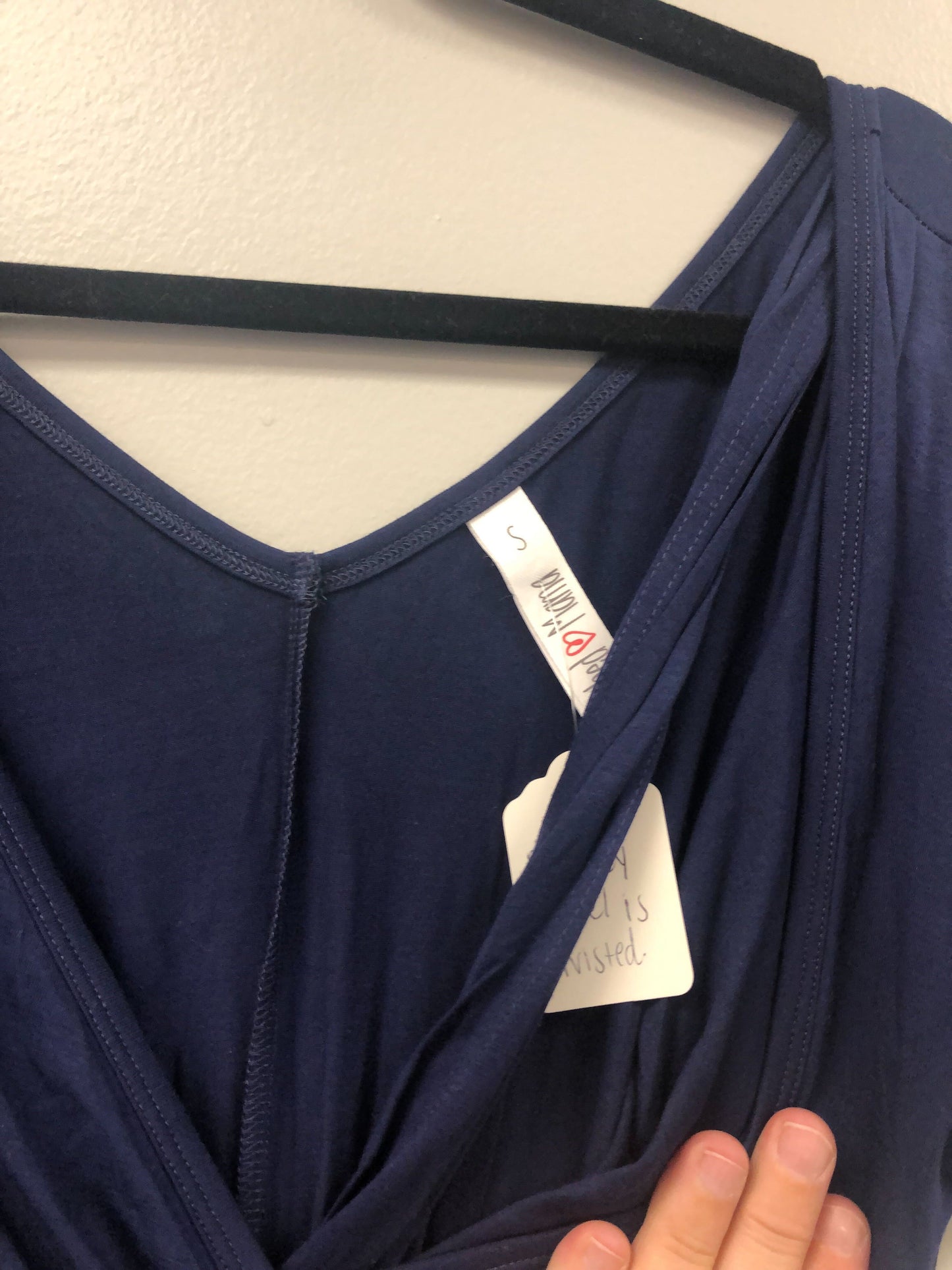 Outlet 5675 - Latched Mama V-Neck Nursing Jumpsuit - Navy - Small