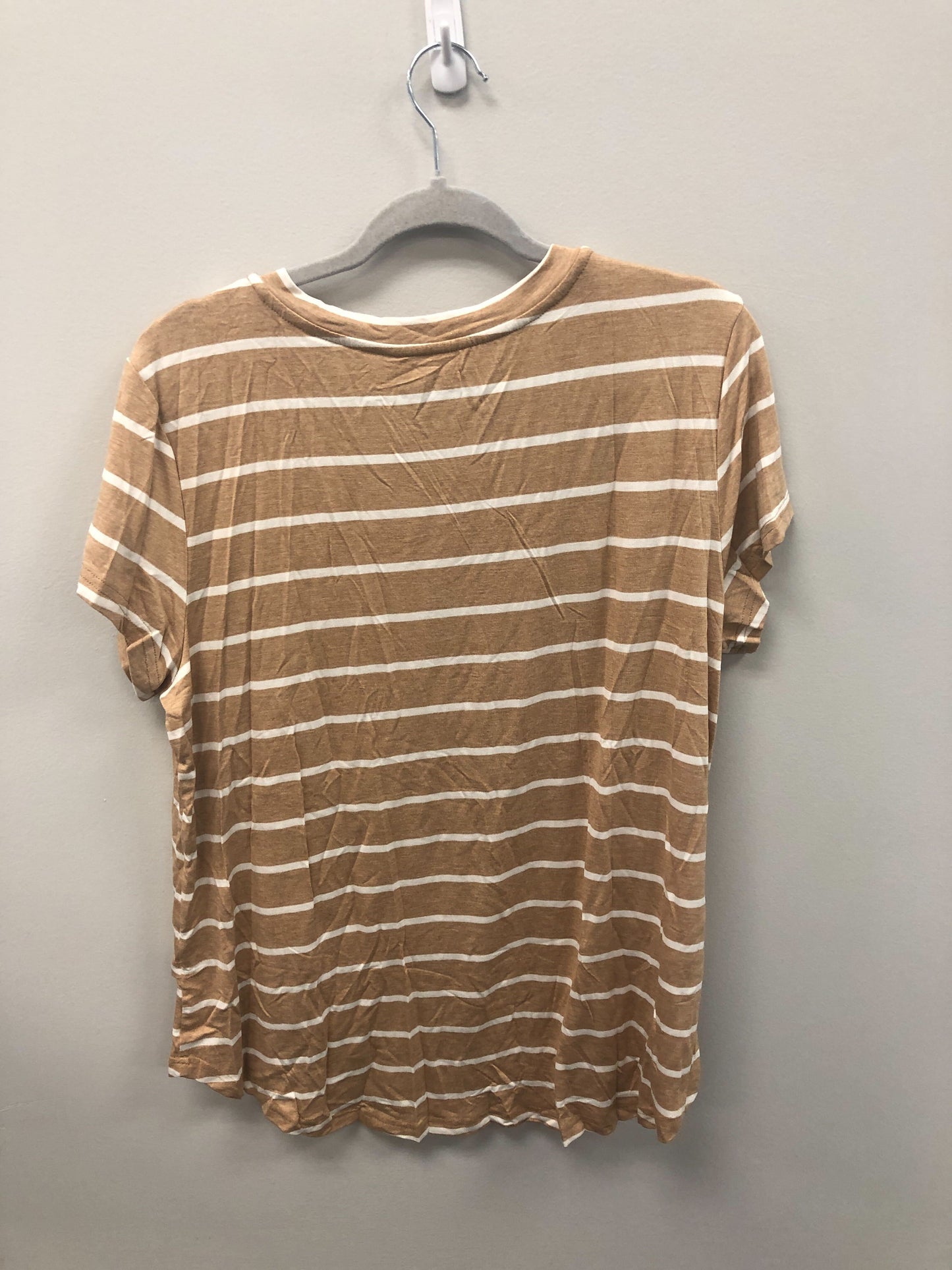 Outlet 5973 - Printed V-Neck Boyfriend Nursing Tee - Sand Stripe - 1X