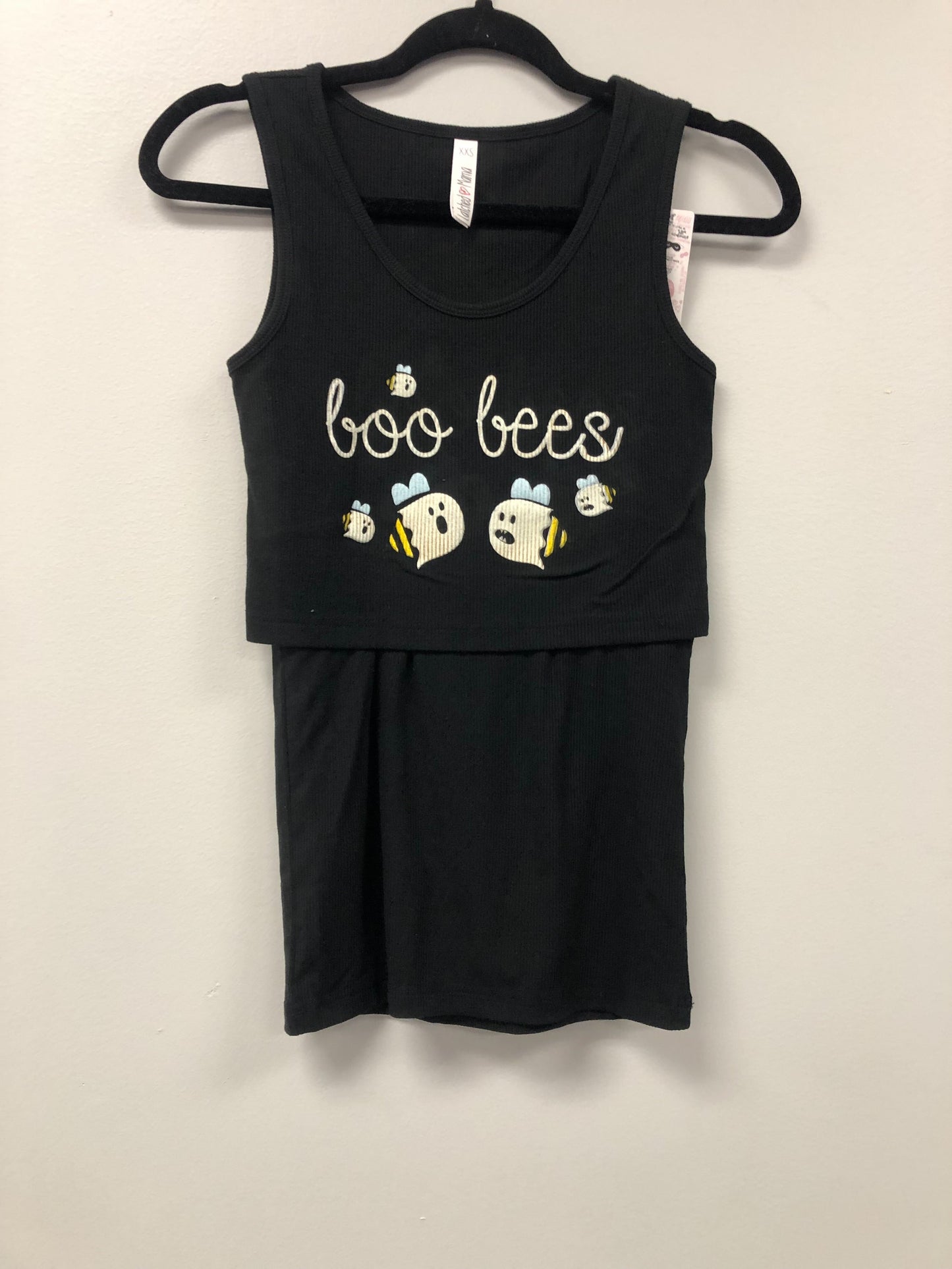 Outlet 5953 - Latched Mama Ribbed Nursing Tank - Glow Boo-Bees - Extra Extra Small