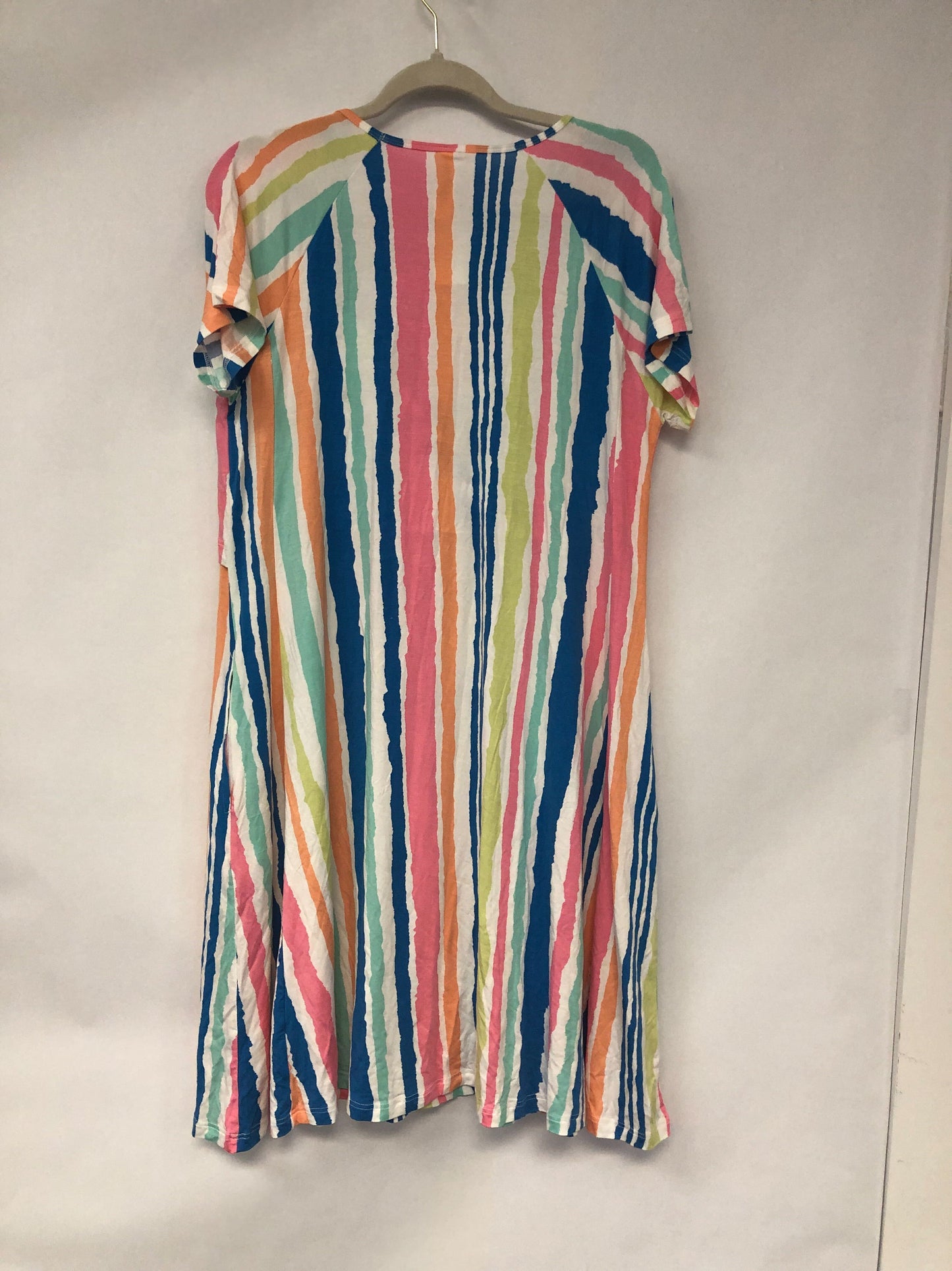 Outlet 6105 - Latched Mama Drawstring T-Shirt Nursing Dress - Summer Stripes - Large