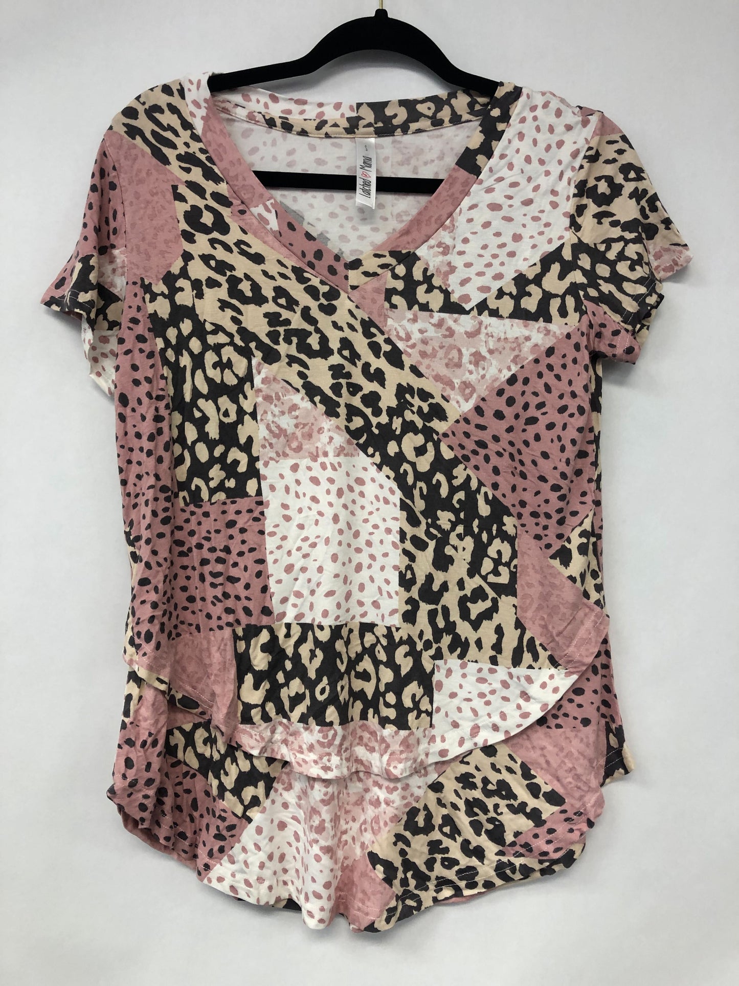 Outlet 6034 - Printed V-Neck Boyfriend Nursing Tee - Patchwork - Small
