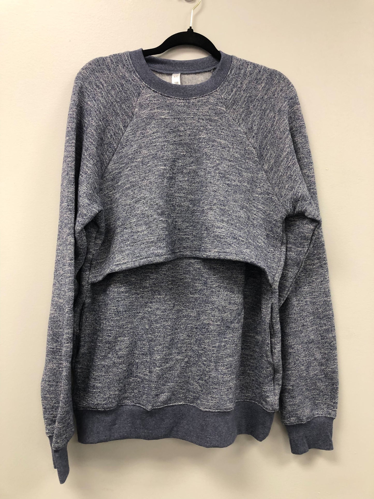 Outlet 5777 - Latched Mama Snuggle-Up Nursing Sweatshirt - Heathered Blue - XS/S