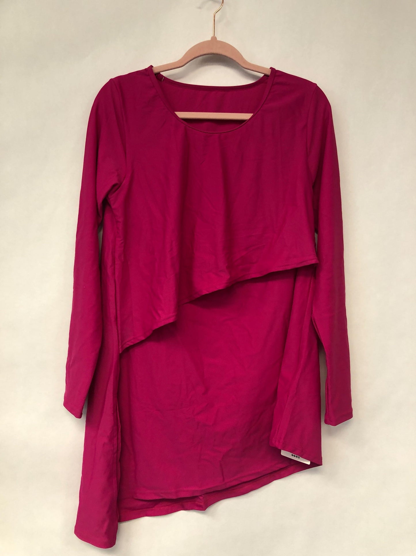 Outlet 6276 - Latched Mama Asymmetrical Nursing Swim Cover Up - Raspberry - Large