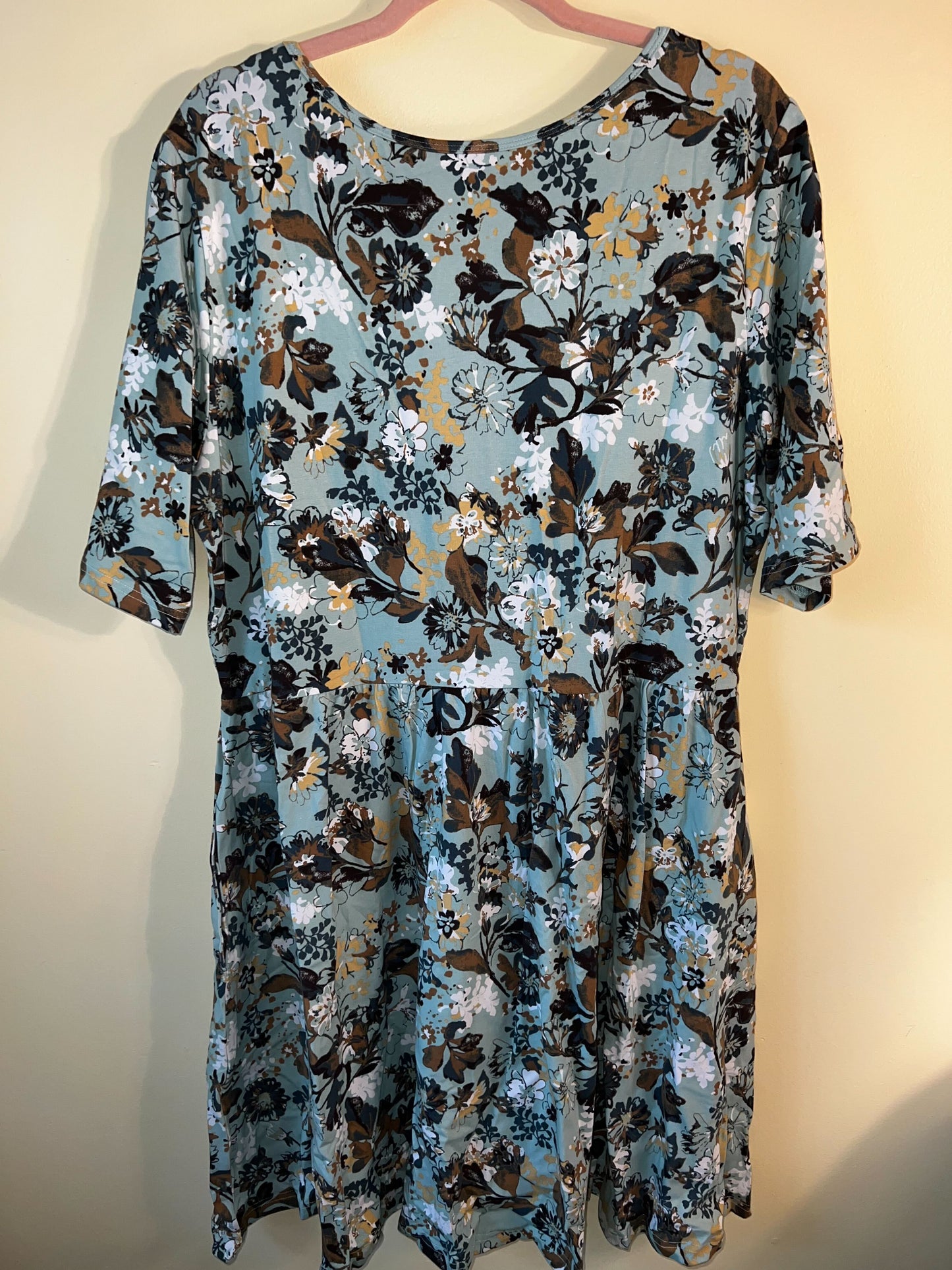 Outlet 5771 - Latched Mama Simple Cotton Nursing Dress - Freshwater - 2X