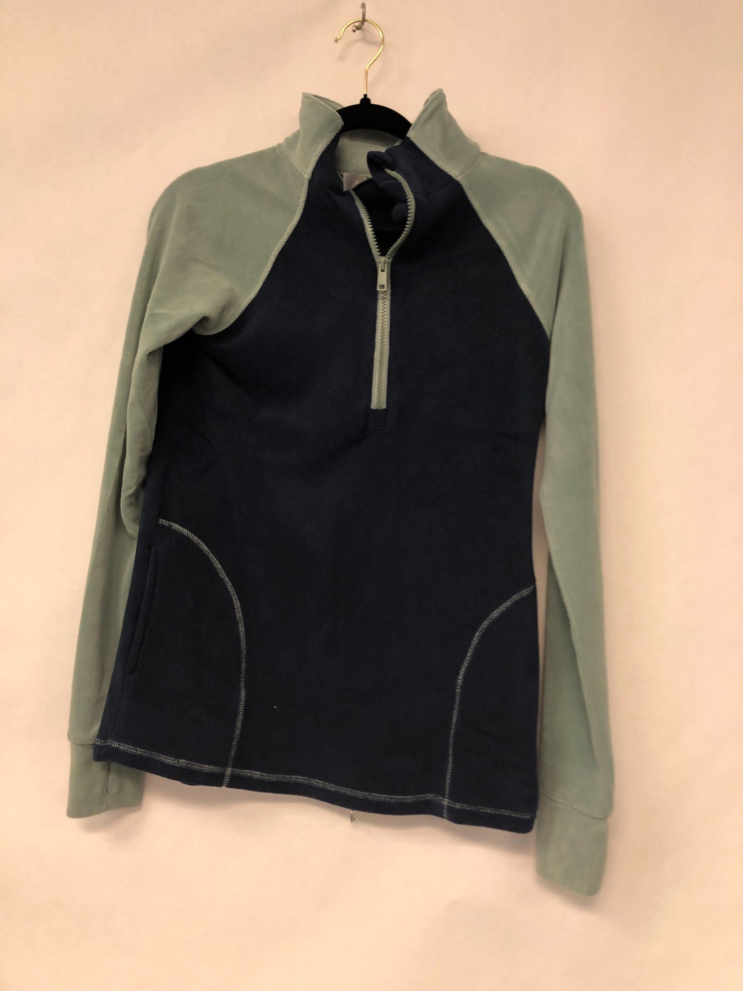Outlet 6262 - Latched Mama Zip Fleece Nursing Pullover - Navy Seafoam - Extra Small