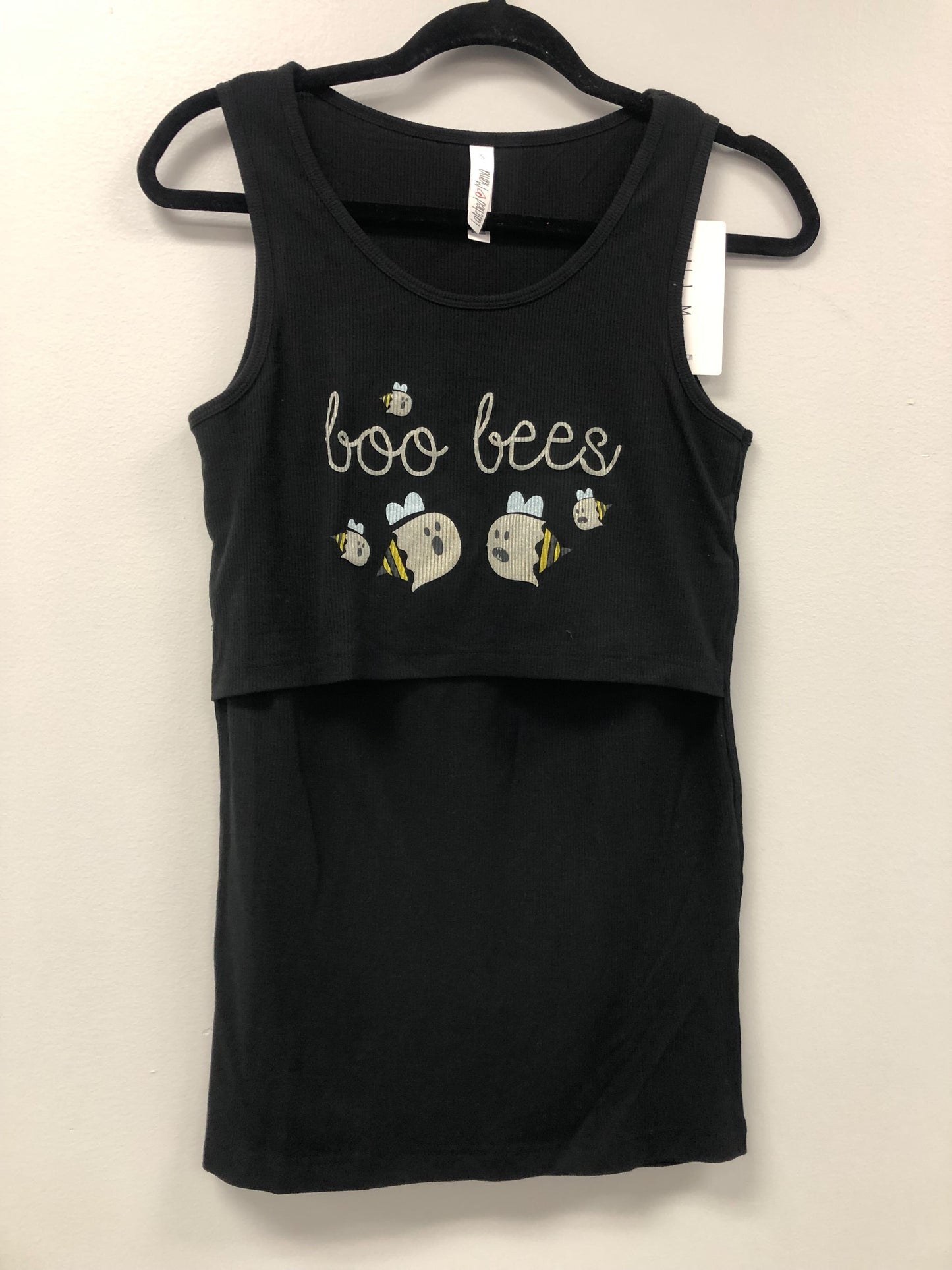 Outlet 5949 - Latched Mama Ribbed Nursing Tank - Glow Boo-Bees - Small