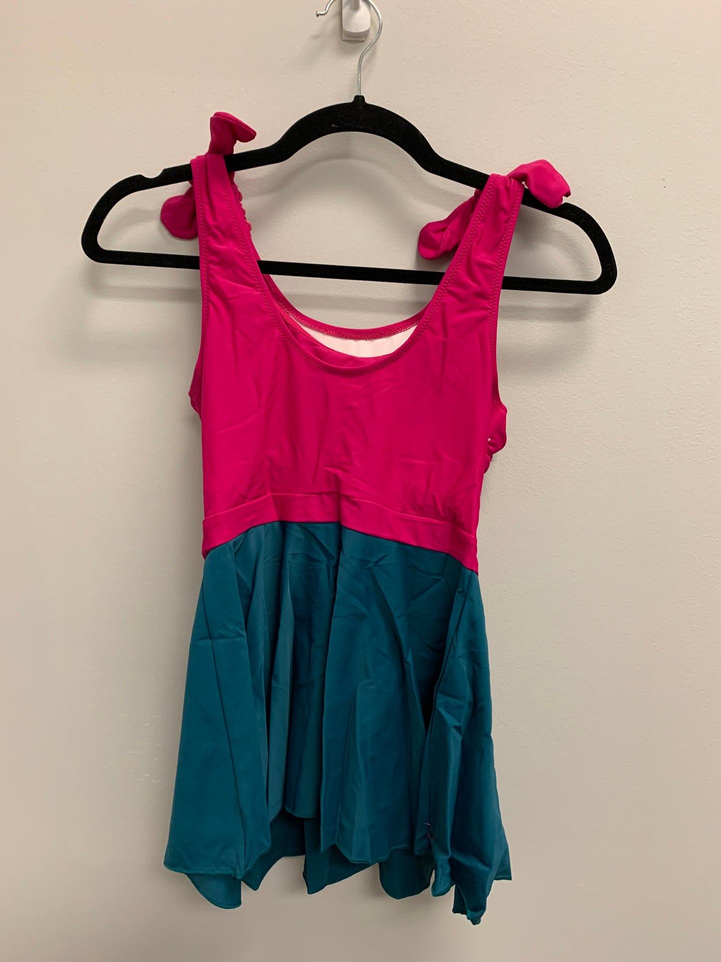Outlet 5441 - Latched Mama Peplum Nursing Swim Tank - RASPBERRY/TEAL - Extra Small