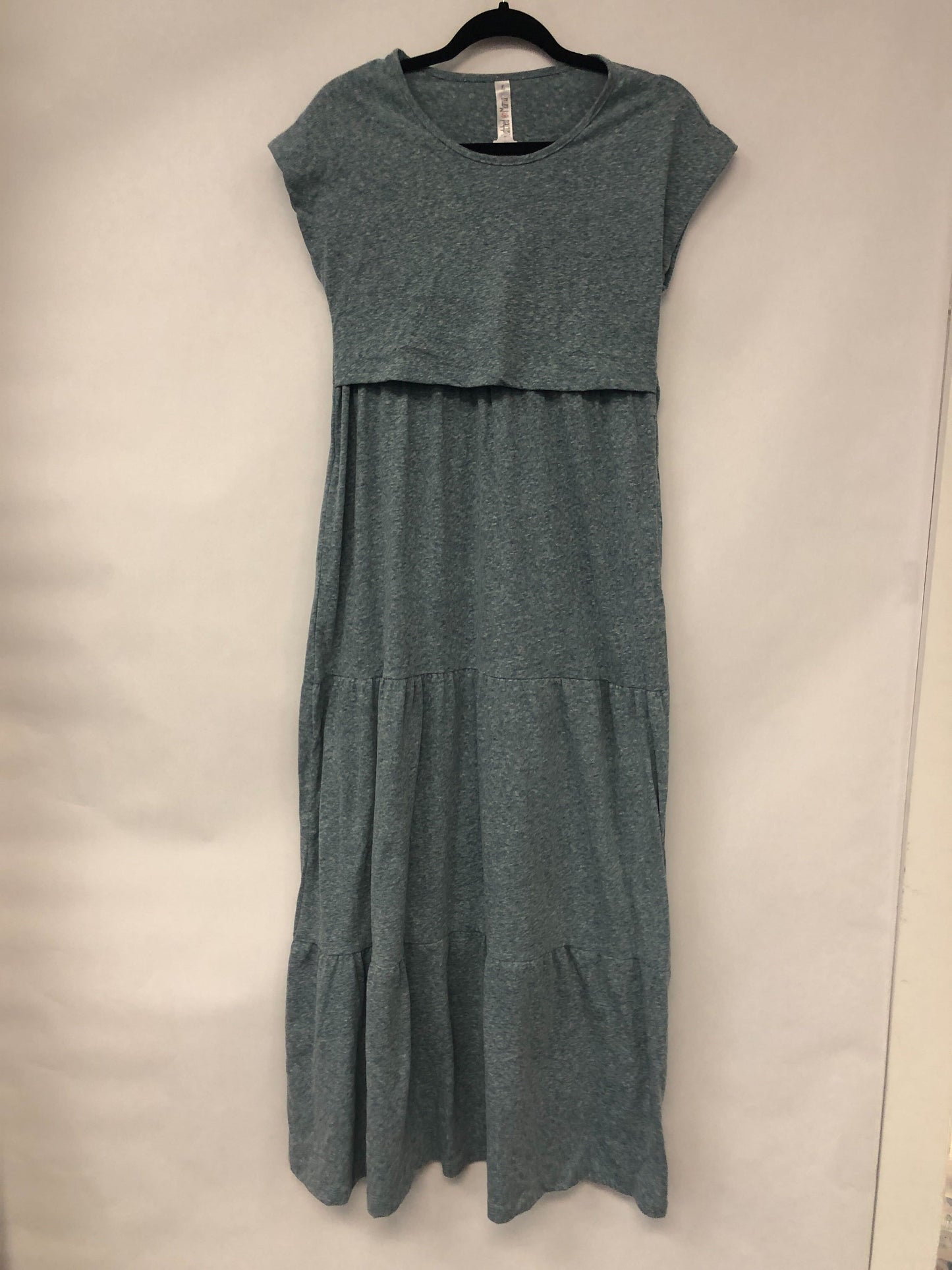 Outlet 6053 - Latched Mama Tiered T-Shirt Maxi Dress - Teal - Extra Small