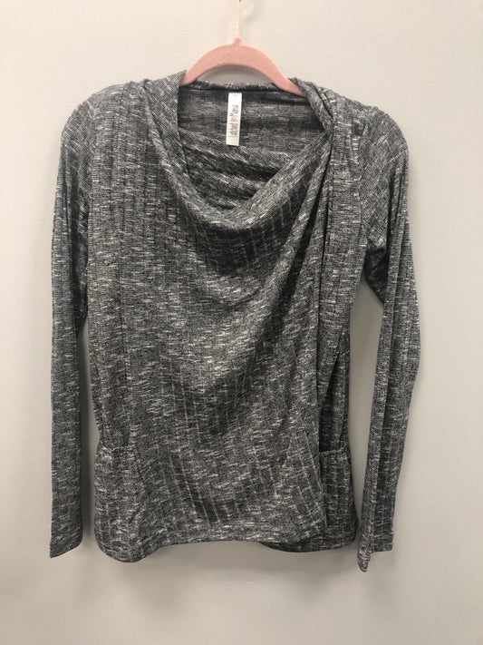 Outlet 5961 - Latched Mama Convertible Nursing Cardigan - Ribbed Charcoal - Extra Extra Small